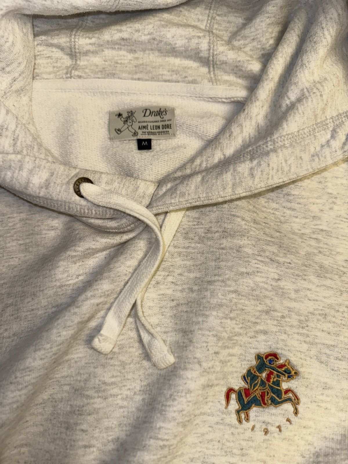 Aime Leon Dore × Drake's Aimé Leon Dore x Drake’s Patch Pocket Hoodie in Silver Mix Size US M / EU 48-50 / 2 - 5 Thumbnail