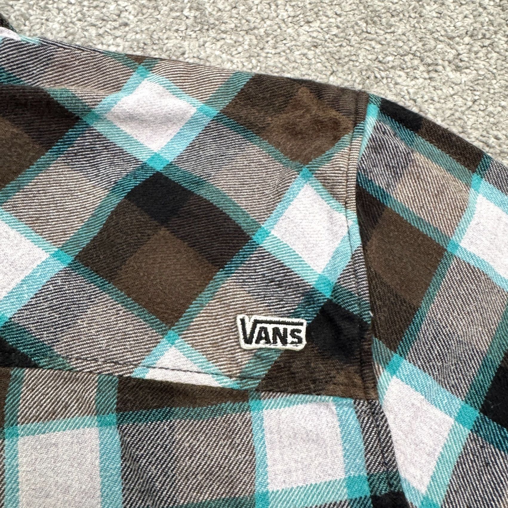 Vans VANS Shirt Men Small S Brown Teal Plaid Cotton Flannel Button-Up Vintage: Fall Collection 2010 Casual Streetwear Size US S / EU 44-46 / 1 - 5 Thumbnail