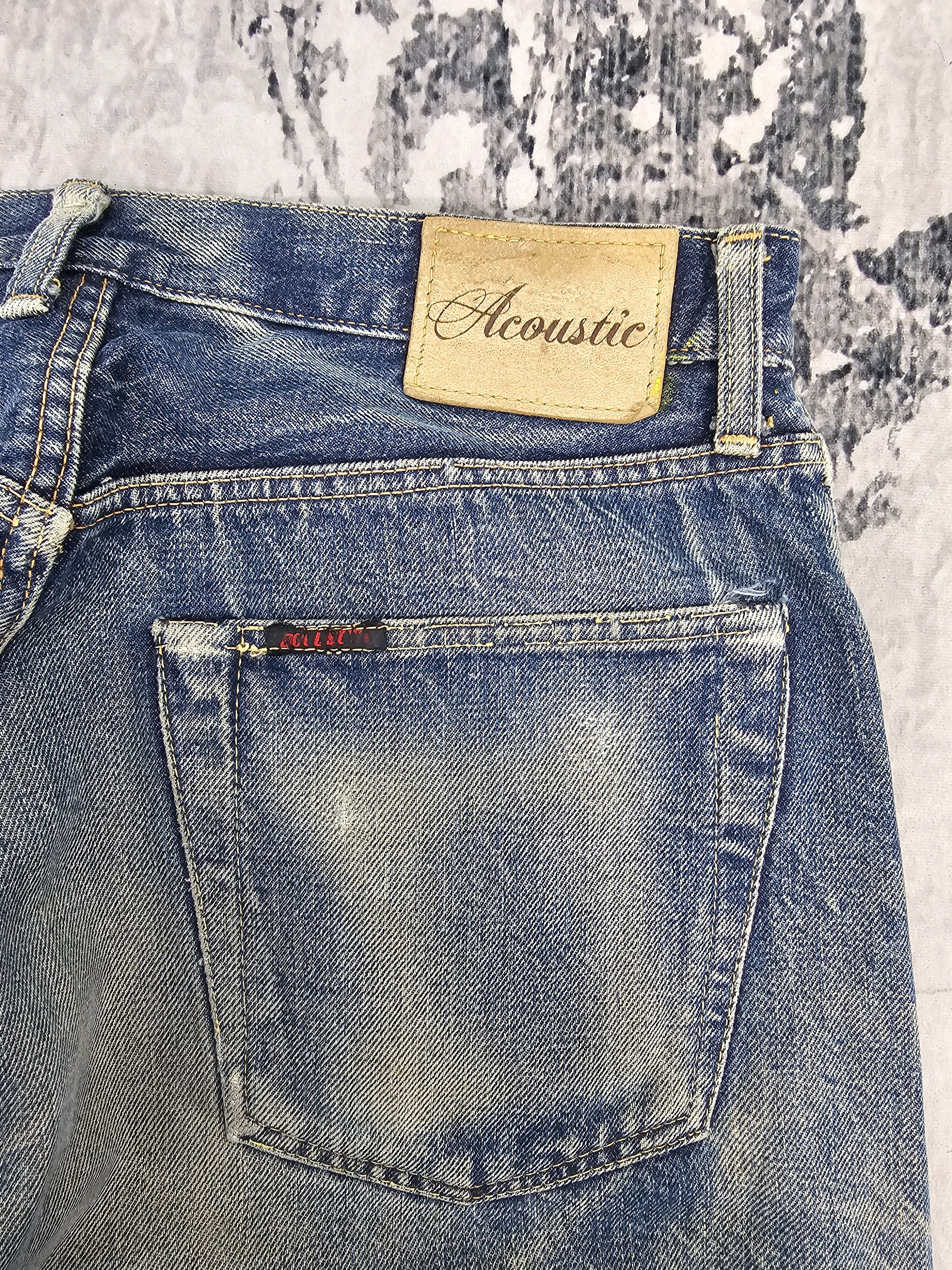 Japanese Brand ACOUSTIC Selvedge Redline Paint Splash Ripped Jeans JB0315 Size US 32 / EU 48 - 8 Thumbnail
