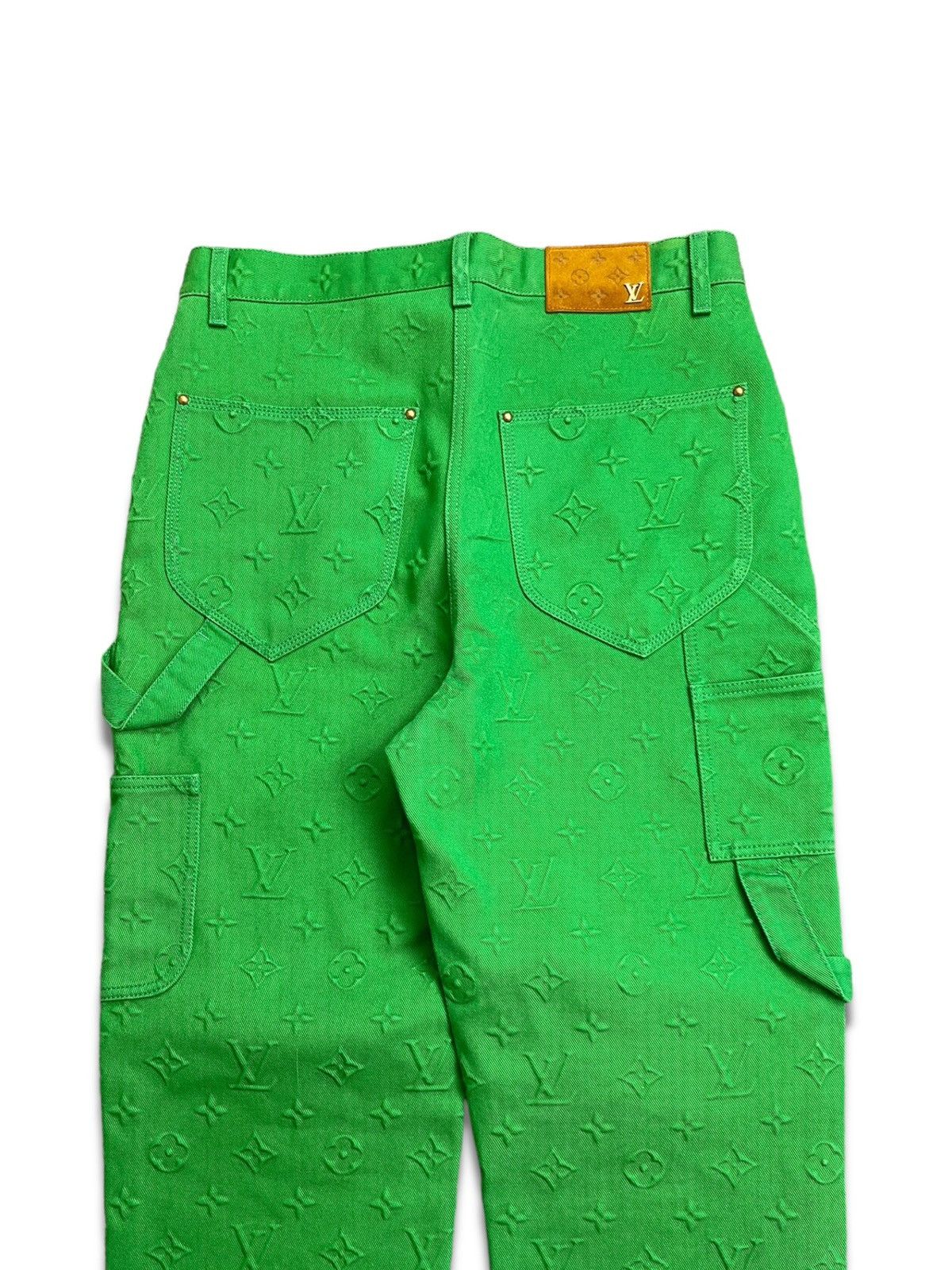 Louis Vuitton LOUIS VUITTON 34 Carpenter Embossed Monogram Denim Jeans Size US 34 / EU 50 - 4 Thumbnail