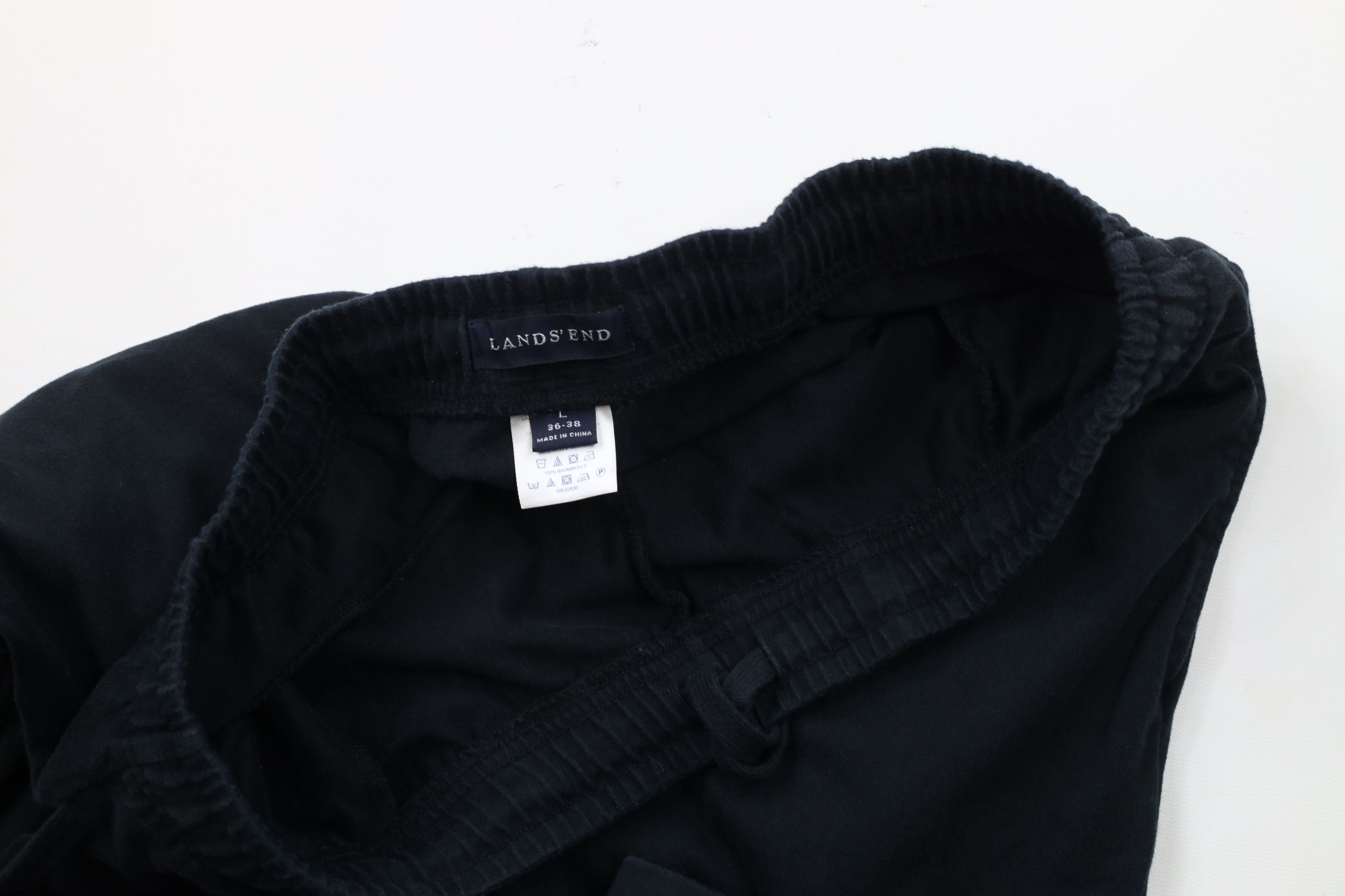 Lands' End × Vintage Vintage 90s Lands End Blank Wide Leg Sweatpants Pants Black Size US 36 / EU 52 - 6 Thumbnail