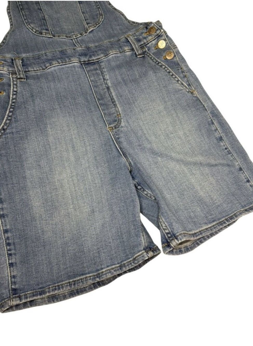 Lee Vtg Lee Women’s Medium Denim Overall Shorts Relaxed 90s Size 34" / US 12 / IT 48 - 3 Thumbnail