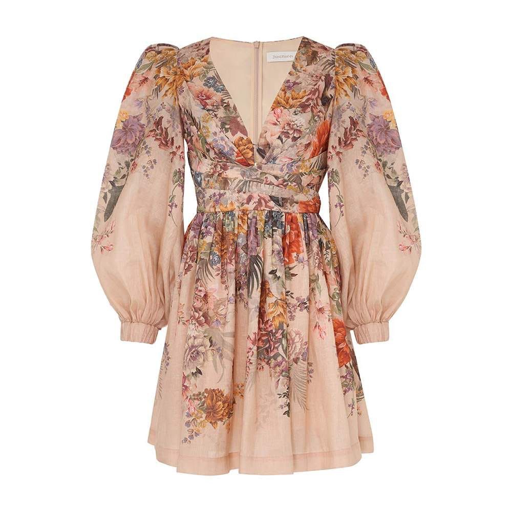 Zimmermann oc11z0825 Pavilion Draped Mini Dress in Multicolor Size XS / US 0-2 / IT 36-38 - 1 Thumbnail