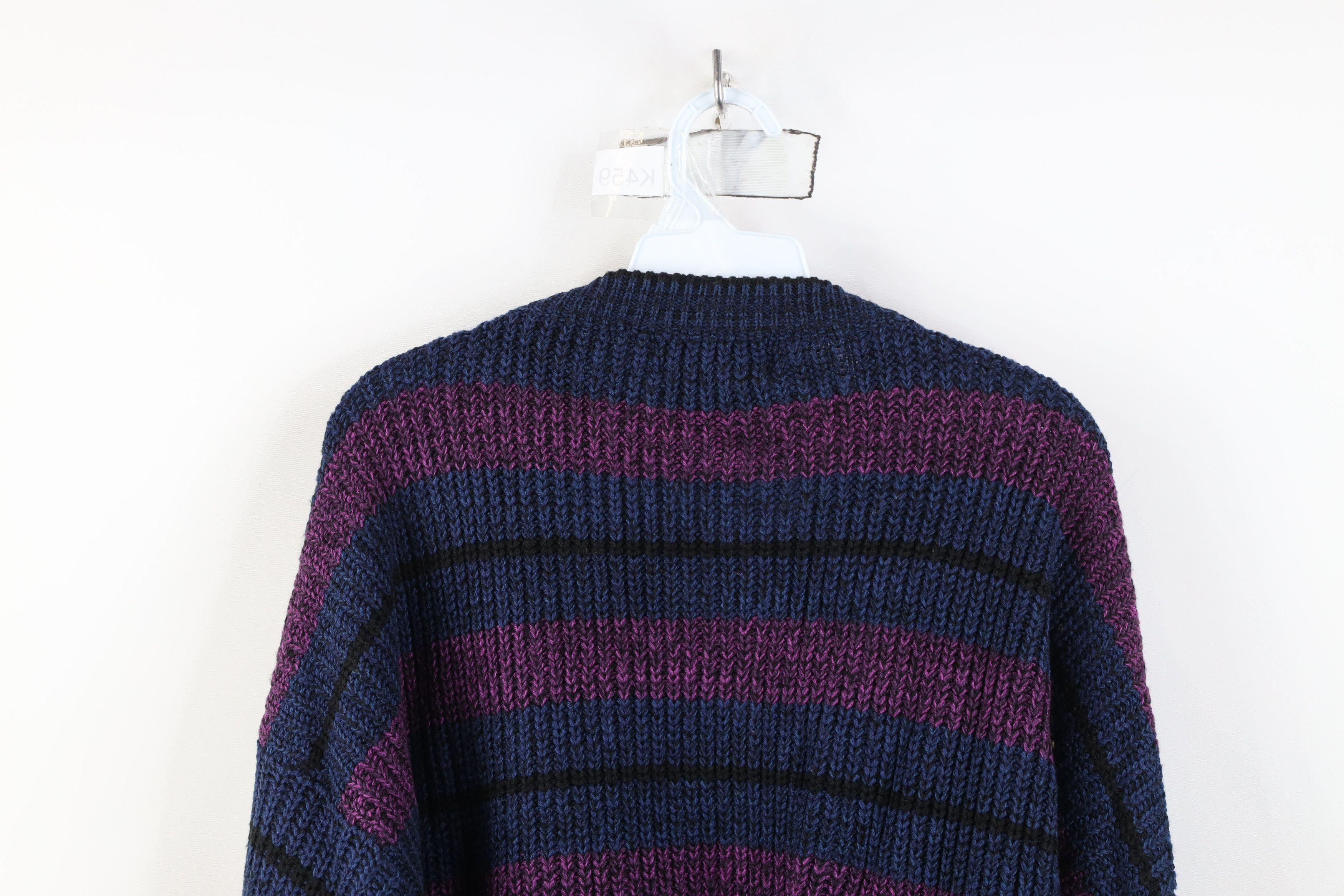 Vintage Vintage 90s Streetwear Block Ribbed Knit Crewneck Sweater Size US XXL / EU 58 / 5 - 9 Thumbnail