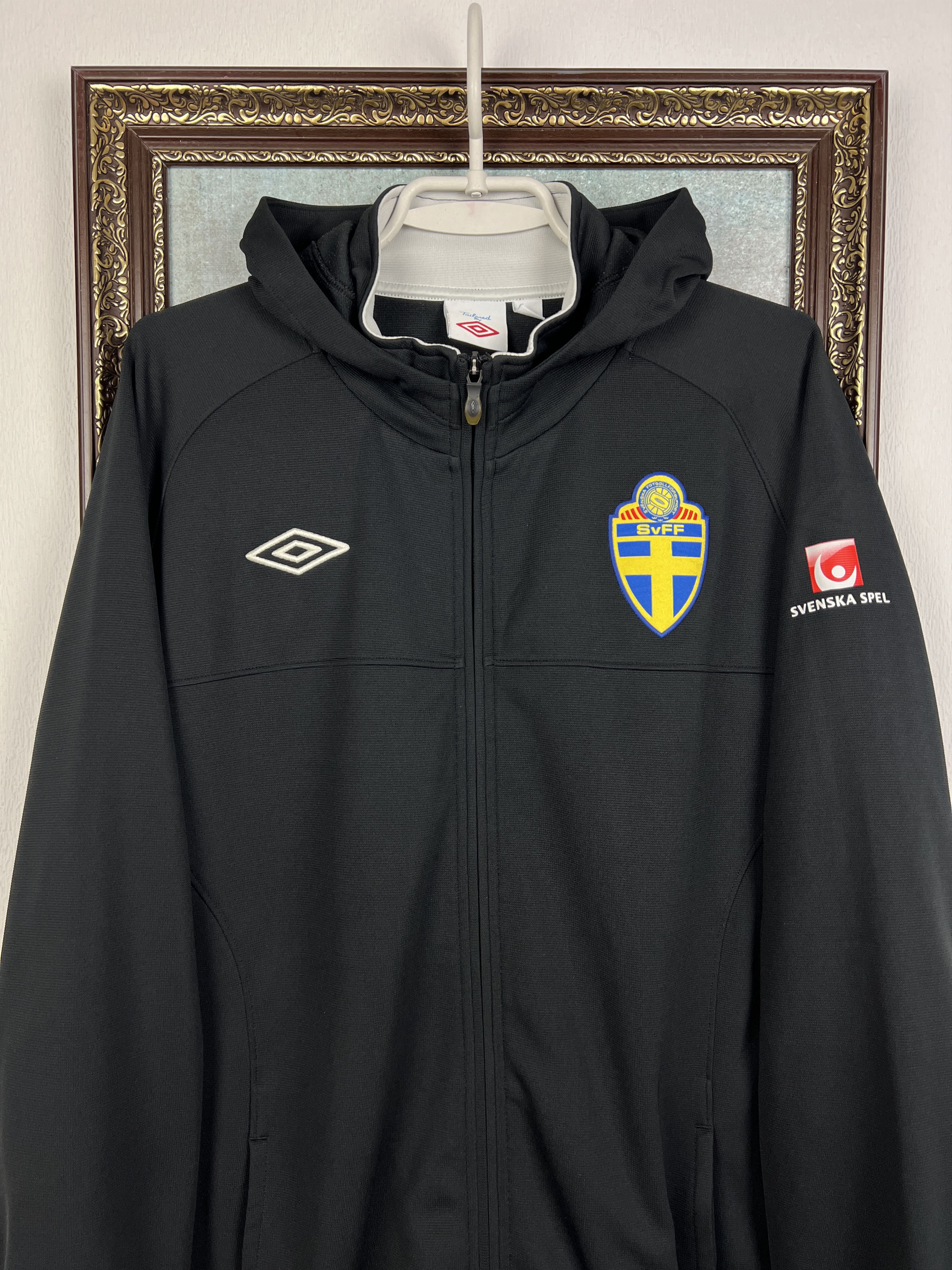 Umbro Vintage Sweden Football Train Jacket Soccer Track Top Hooded Size US XXL / EU 58 / 5 - 2 Thumbnail