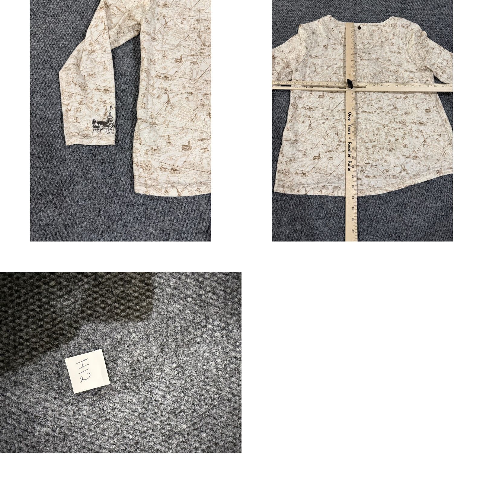 Soft Surroundings Soft Surroundings Shirt Womens L Geometric Embroidered Round Neck Long Sleeve Casual Tunic Beige Logo no holes or tears Size L / US 10 / IT 46 - 8 Thumbnail