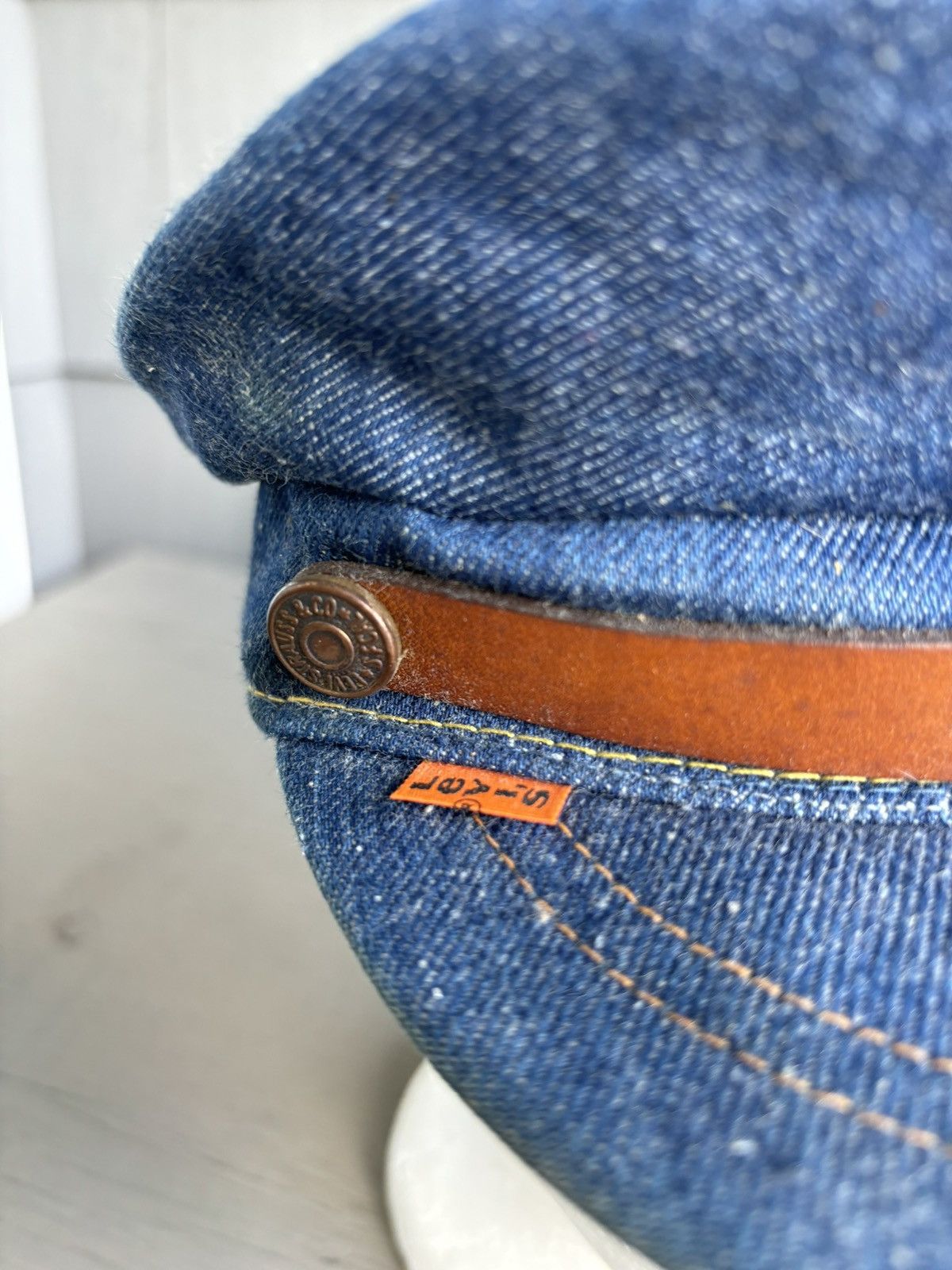 Levi's Vintage Levi's Orange Tab Hat 1970s Denim Newsboy Flatcap 70 Size ONE SIZE - 16 Thumbnail