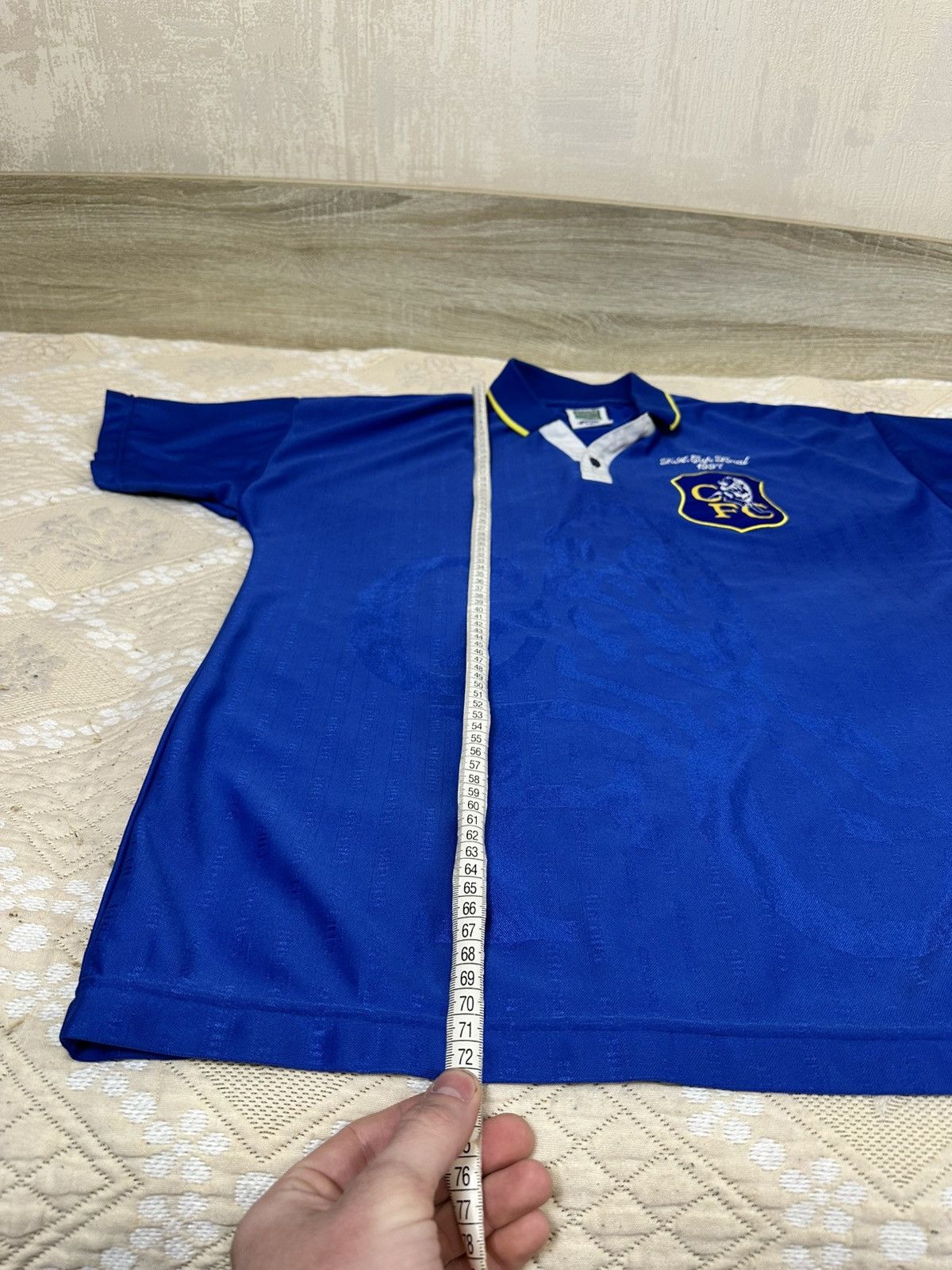 Vintage 🔥 1997 Chelsea FC Cup Final Vintage Retro Jersey T Shirt Size US L / EU 52-54 / 3 - 9 Thumbnail