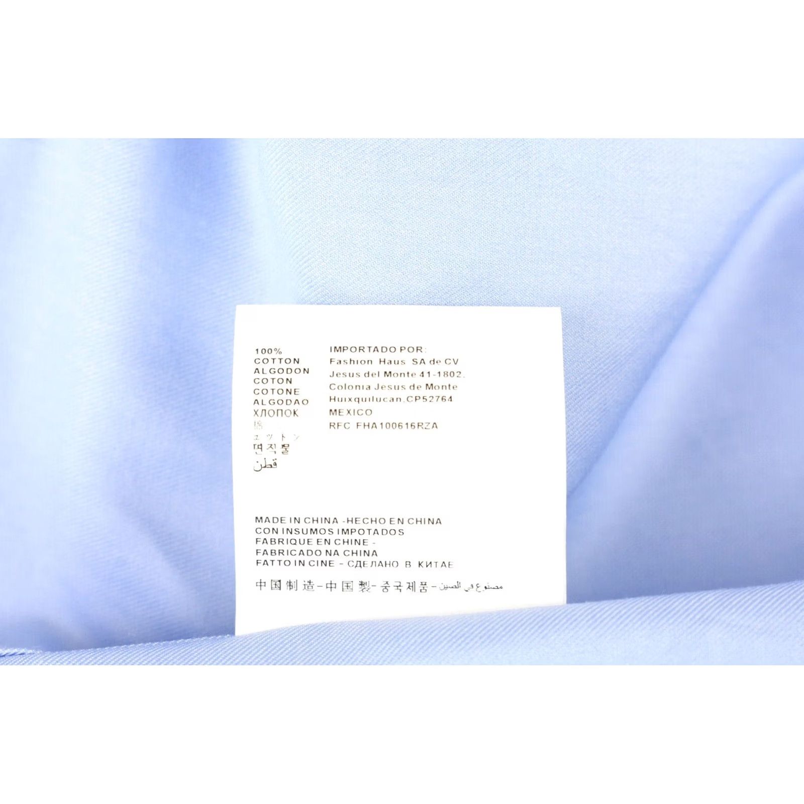 Suitsupply SUITSUPPLY Formal Shirt Blue Mens 45 / 17 3/4 Cotton Two Ply Spread Collar Size 48R - 6 Thumbnail