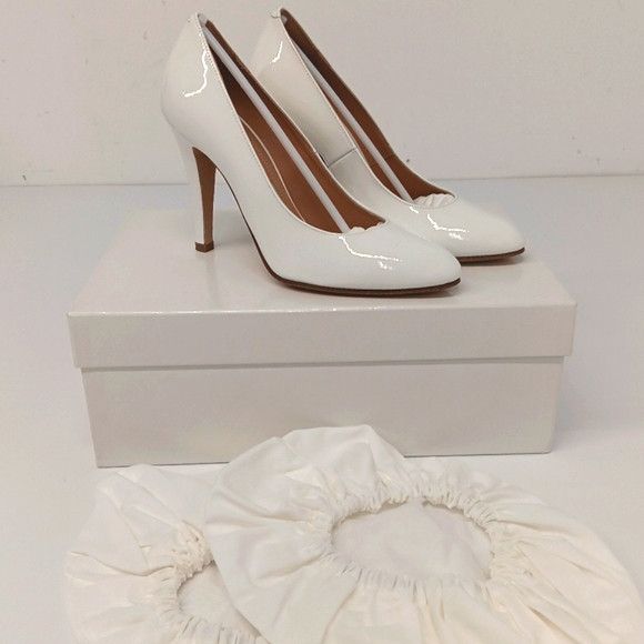 Maison Margiela White Patent Leather Court Pumps -EU40
