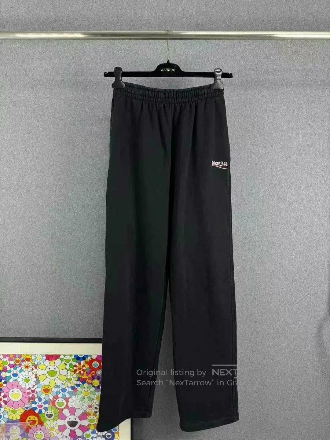 Balenciaga balenciaga embroidered logo long pants in black. Size US 26 / EU 42 - 1 Thumbnail