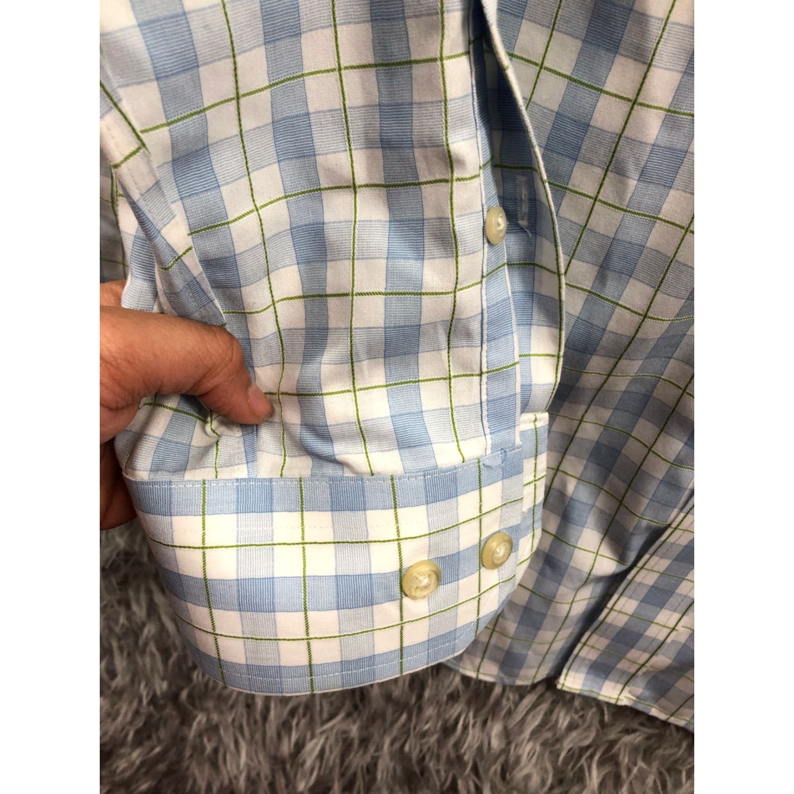 Banana Republic Banana Republic Shirt L Mens Blue Plaid Long Sleeve Spread Collar Button-Up Shirt Size US L / EU 52-54 / 3 - 2 Thumbnail