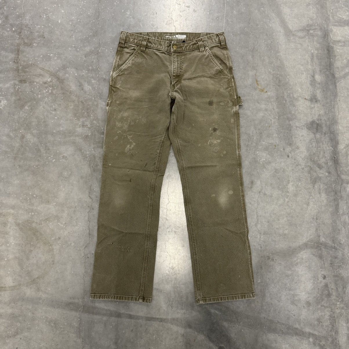 Carhartt × Carhartt Wip × Vintage Vintage Carhartt Faded Distressed Olive Green Work Pants Size US 32 / EU 48 - 9 Thumbnail