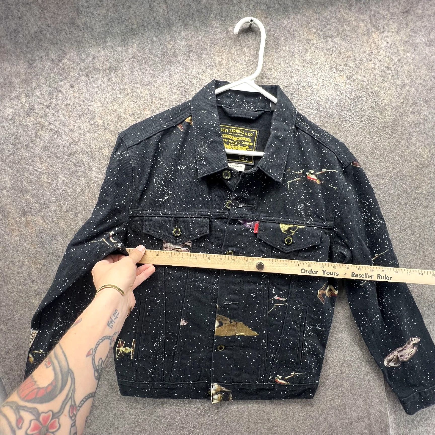 Levi's Levi's x Starwars Jacket Mens Small Black Denim Starfighter Darth Vader Trucker Jacket Size US S / EU 44-46 / 1 - 4 Thumbnail
