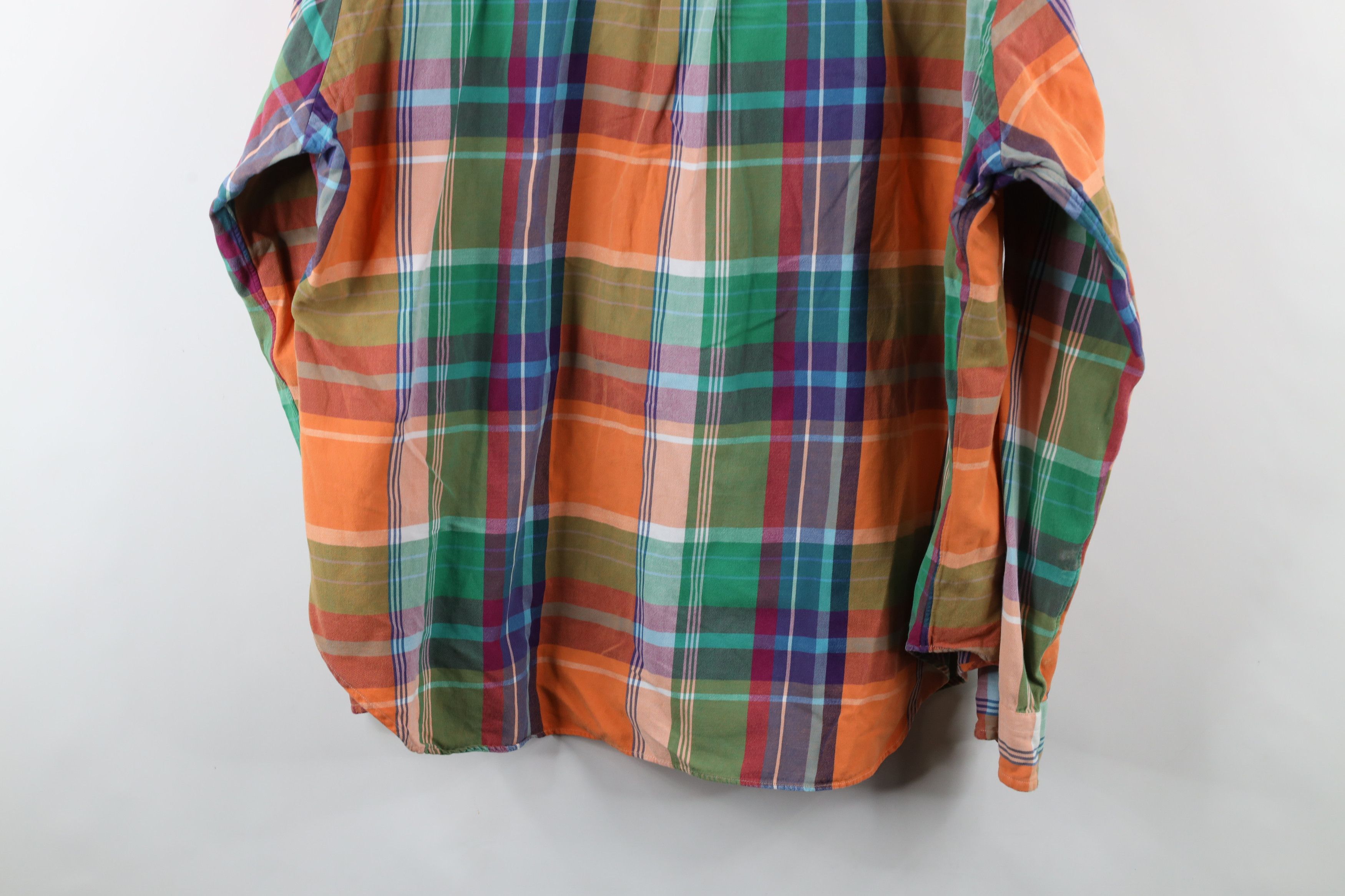 Ralph Lauren × Vintage Vintage 90s Ralph Lauren Rainbow Plaid Button Down Shirt Size US XXL / EU 58 / 5 - 14 Thumbnail