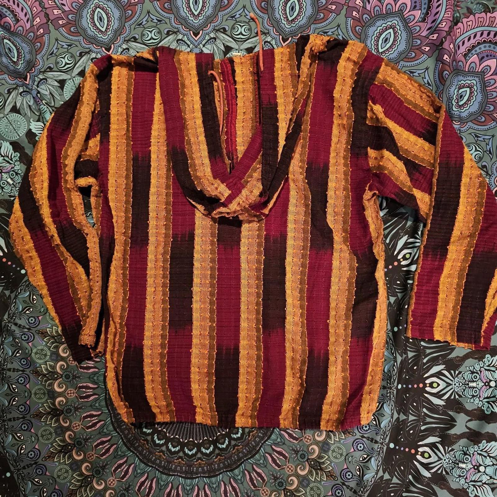 Designer Boho Hooded Long Sleeve Pullover Size L / US 10 / IT 46 - 7 Thumbnail