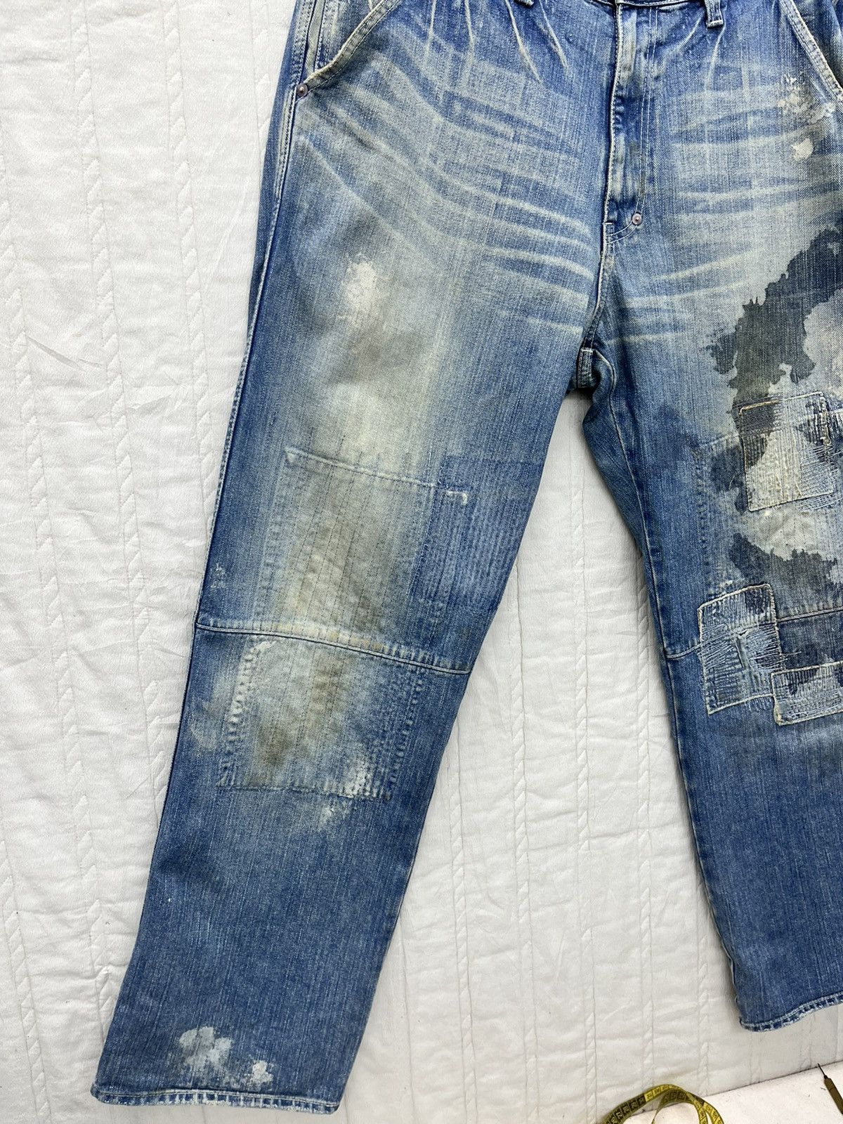 MasterPiece × Vintage ARCHIVE💥MASTERPIECE RECONSTRUCTED DOUBLE KNEE DENIM Size US 35 - 2 Thumbnail