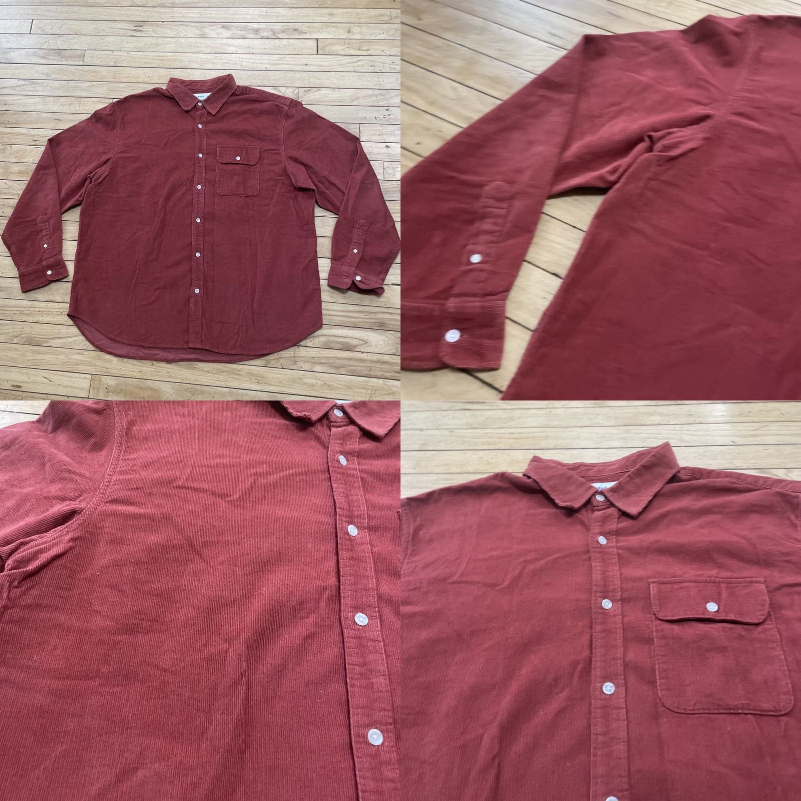 Old Navy VINTAGE Old Navy Corduroy Long Sleeve Shirt Men 2XL Burnt Orange Brown Sienna Thin Wale Size US XXL / EU 58 / 5 - 9 Thumbnail