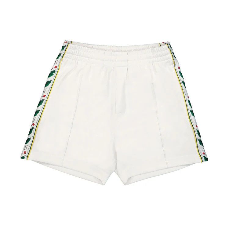 Casablanca o1mle0326 Seasonal Laurel Track Shorts in White Size US 40 / EU 56 - 1 Thumbnail