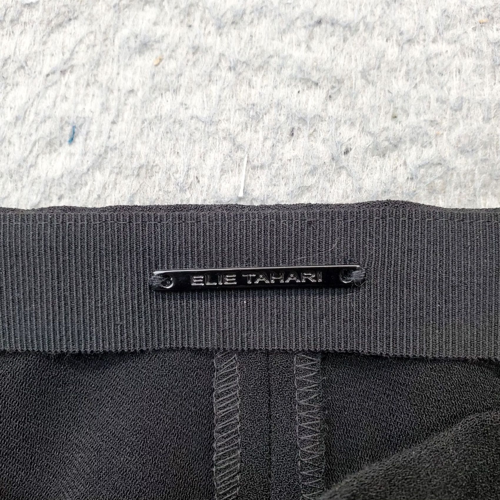 Elie Tahari Elie Tahari Pants Womens 12 Black Relaxed Fit Ankle Flared Leg Side Zip Size 34" / US 12 / IT 48 - 6 Thumbnail