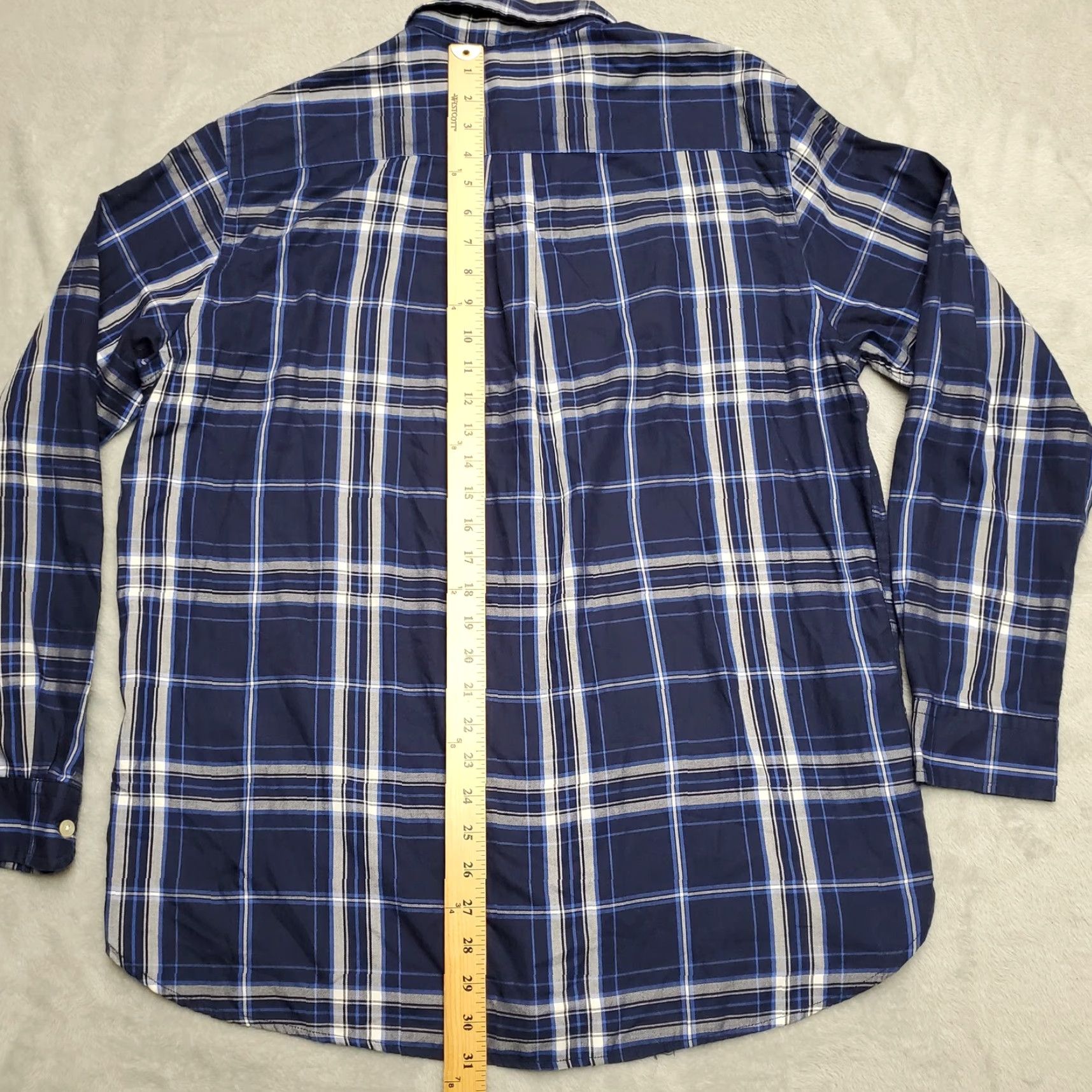 Chaps Chaps Shirt Mens Large Blue Plaid Button-Up Long Sleeve Easy Care Twill Casual Size US L / EU 52-54 / 3 - 6 Thumbnail