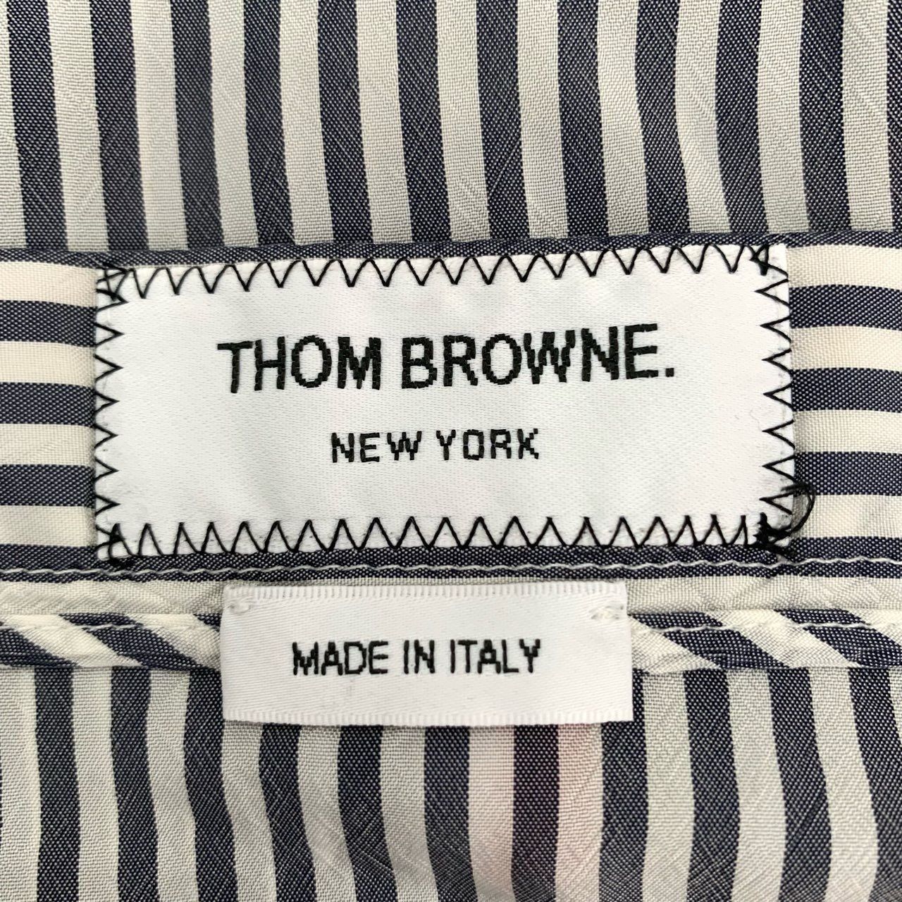 Thom Browne Thom Browne Gray and White Striped Bow-Detail Skirt (Size 38 Size 38" / US 16 / IT 52 - 2 Thumbnail