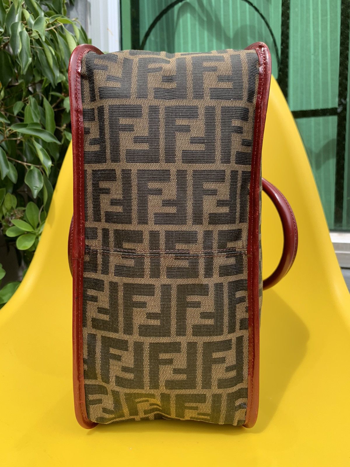 Fendi × Vintage AUTHENTIC VINTAGE FENDI ZUCA TOTE TOBACCO RED BAG Size ONE SIZE - 4 Thumbnail