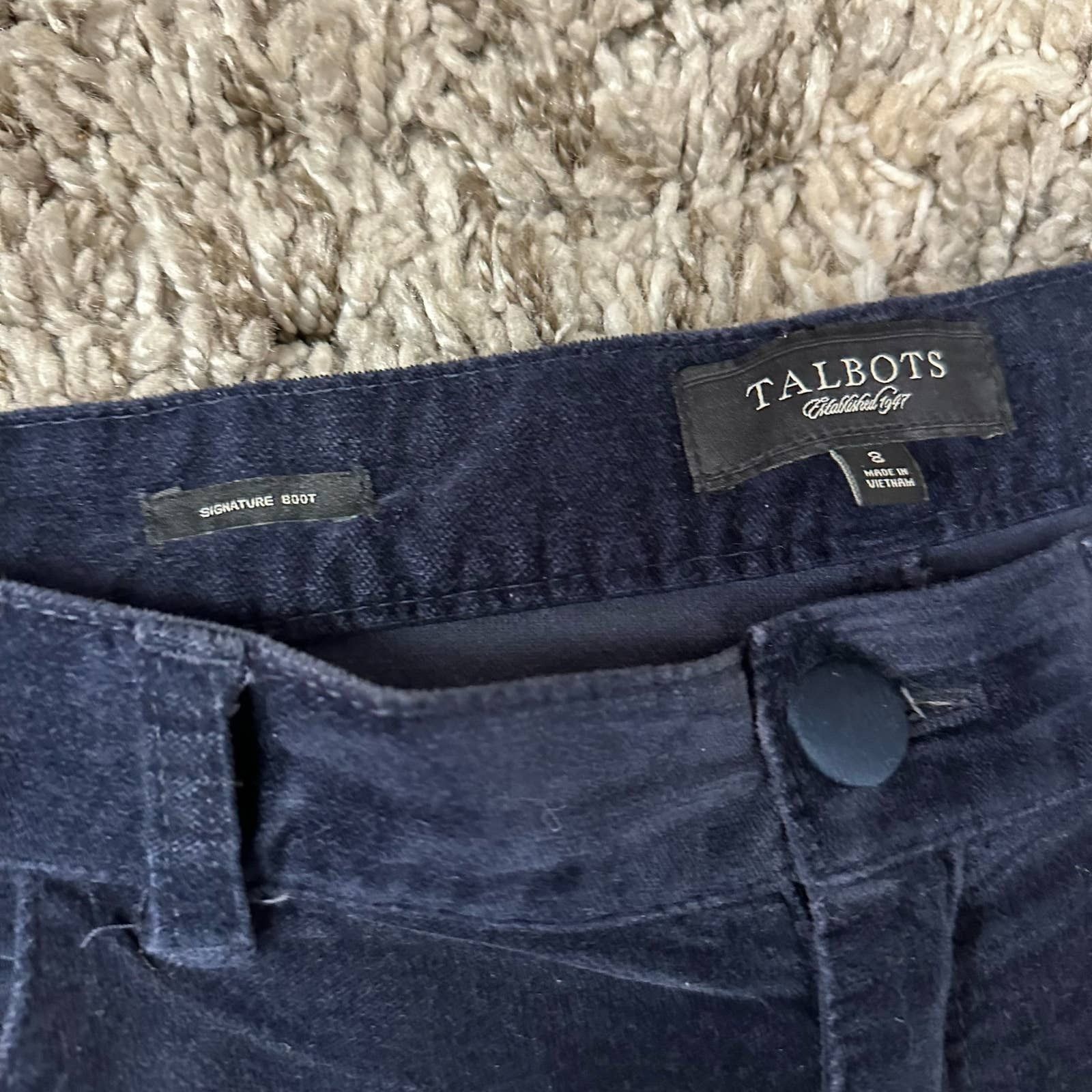 Other Talbots Boot Cut Blue Velvet Trousers Slacks Dress Pants 8 Size 30" / US 8 / IT 44 - 5 Thumbnail
