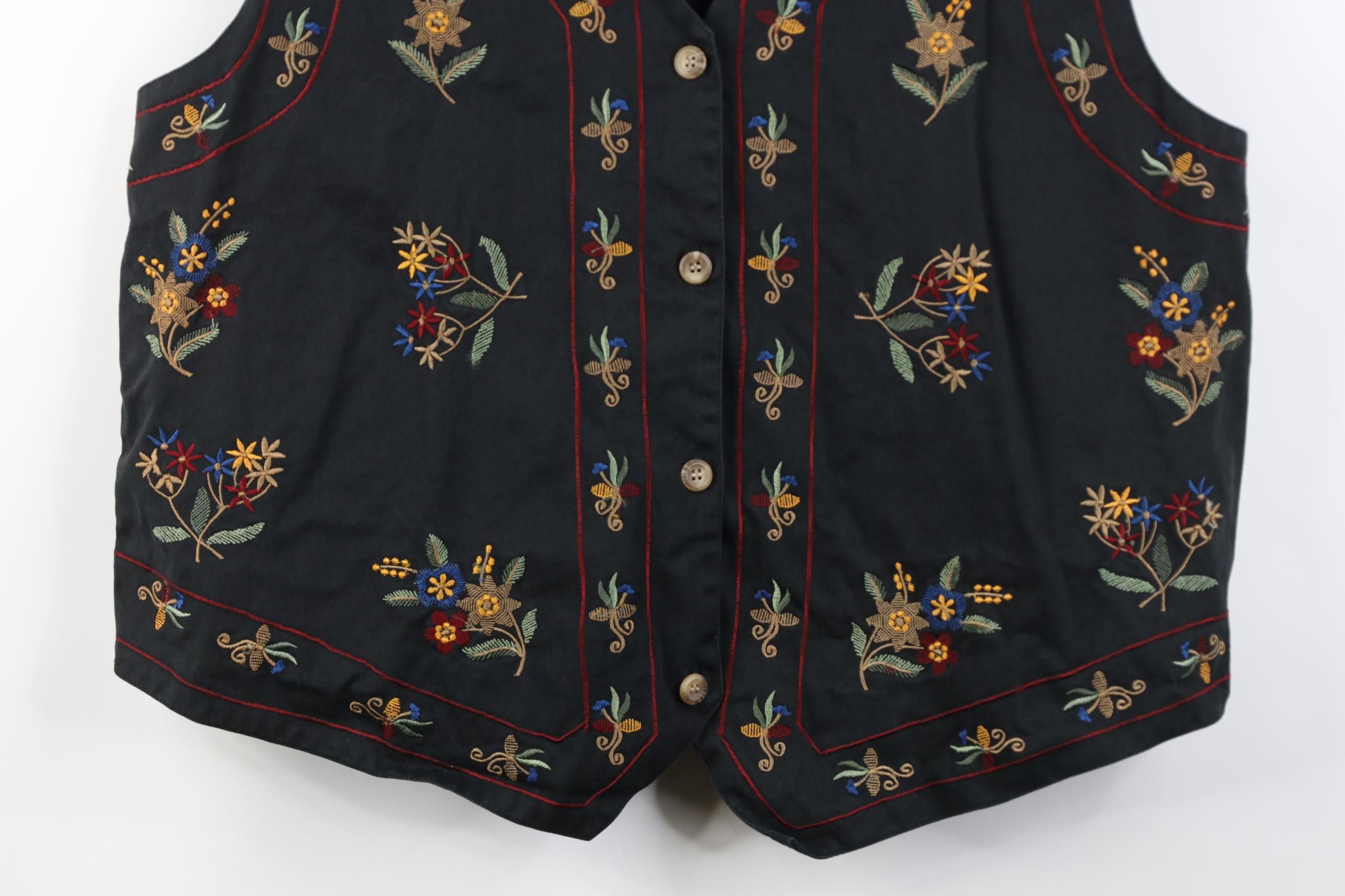 Vintage Vintage 90s Streetwear Flower Tie Back Vest Jacket Size US L / EU 52-54 / 3 - 3 Thumbnail