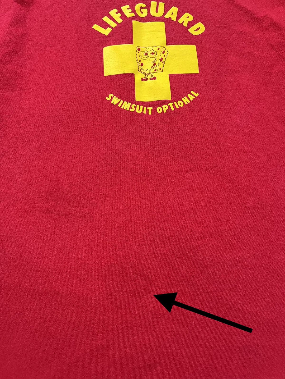 Cartoon Network × Vintage © 2002 SpongeBob “Lifeguard Swimsuit Optional” Humor T-Shirt Size US L / EU 52-54 / 3 - 5 Thumbnail