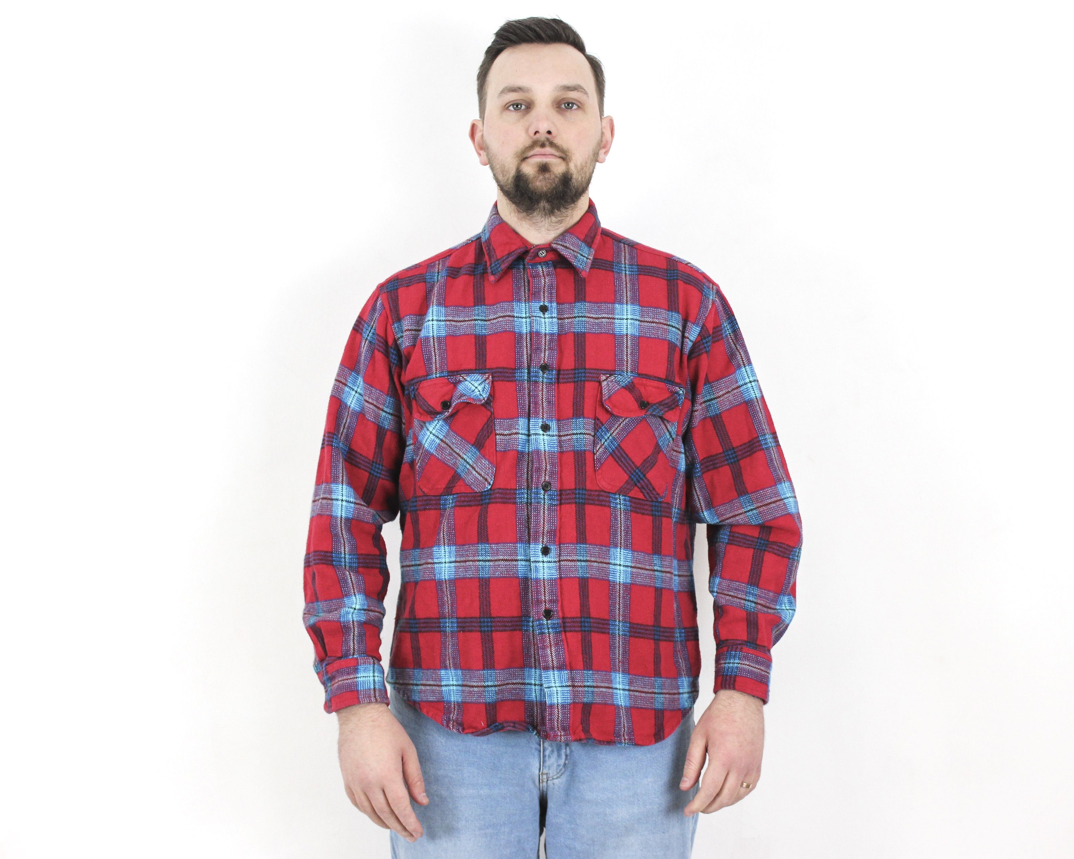Designer × Other × Vintage Cumberland Men L Heavyweight Flannel Thick Shirt Check Plaid Size US L / EU 52-54 / 3 - 1 Thumbnail