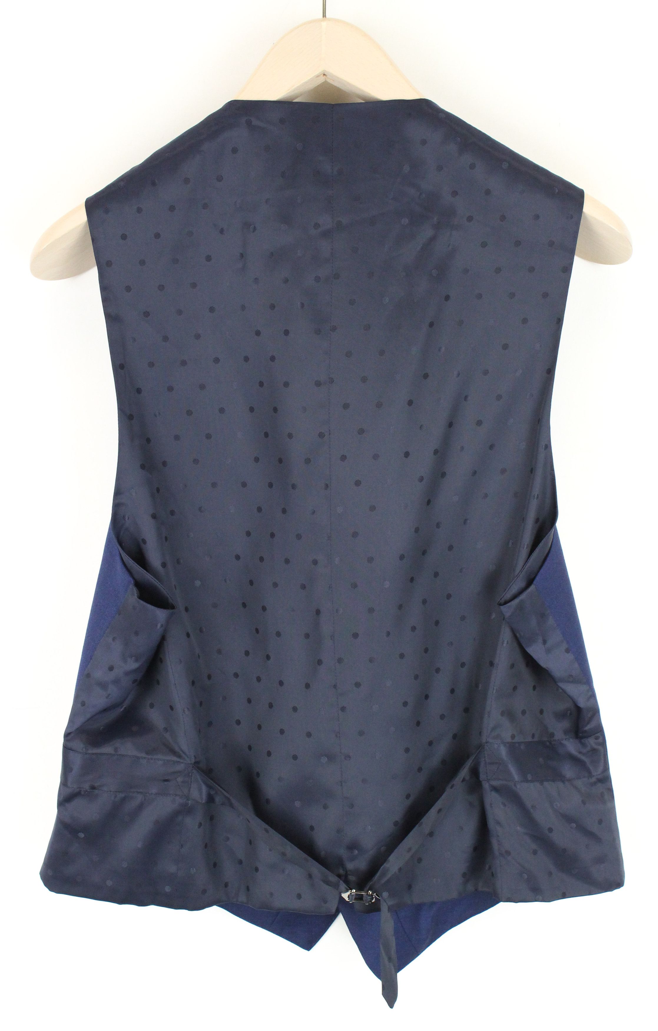 Suitsupply FERRARA UK42S Blue Wool V-Neck Waistcoat 55199 Size 42S - 2 Thumbnail