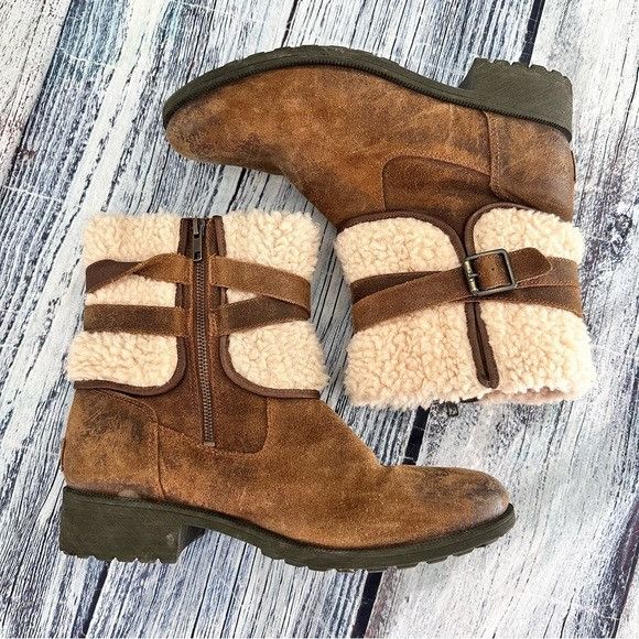 Ugg UGG Women’s Blayre Boot Shearling-Lined Leather Boots Size US 11 / IT 41 - 3 Thumbnail