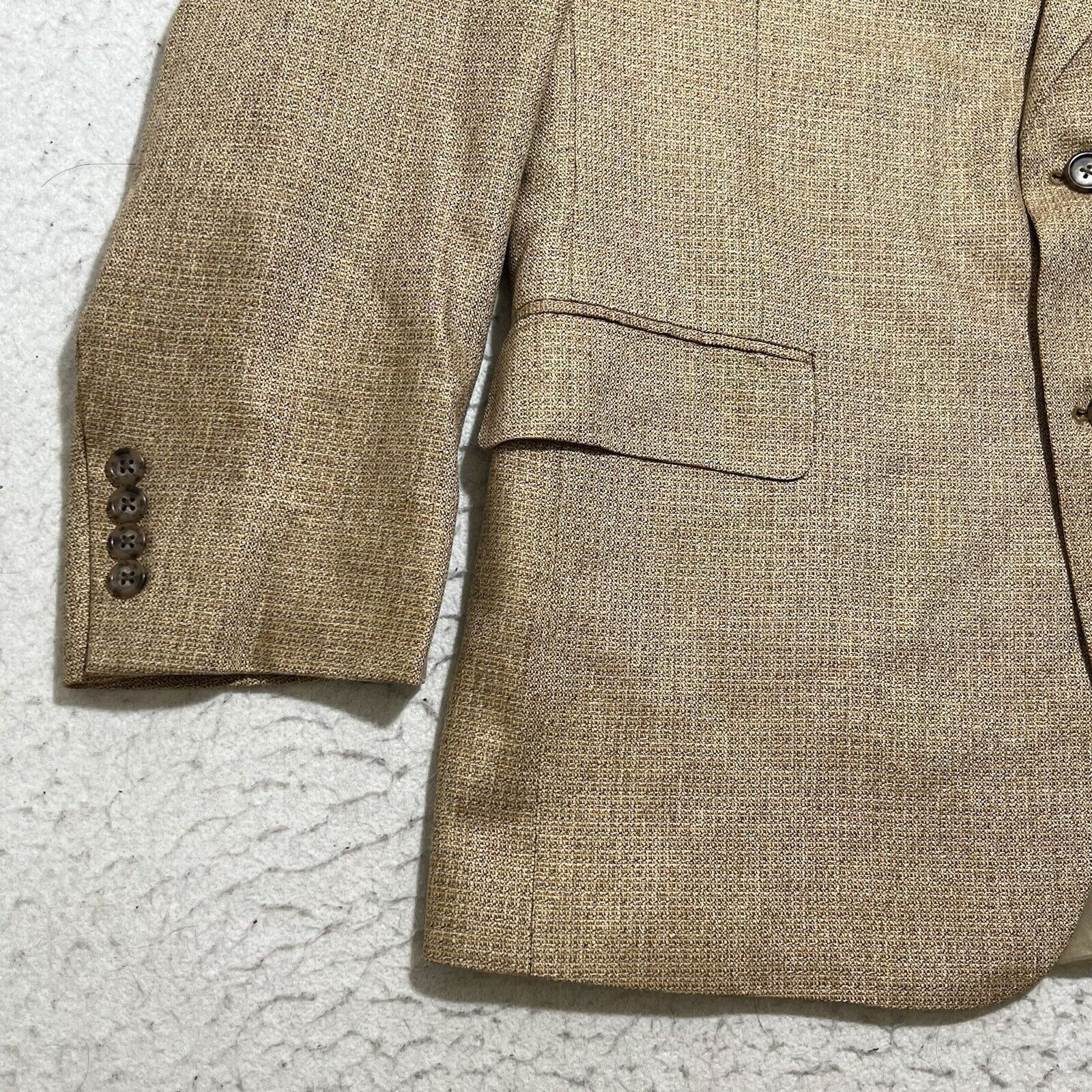 Jos. A. Bank Jos. A. Bank Silk Suit Jacket Light Tan Brown Sport Coat Size 44R - 5 Thumbnail