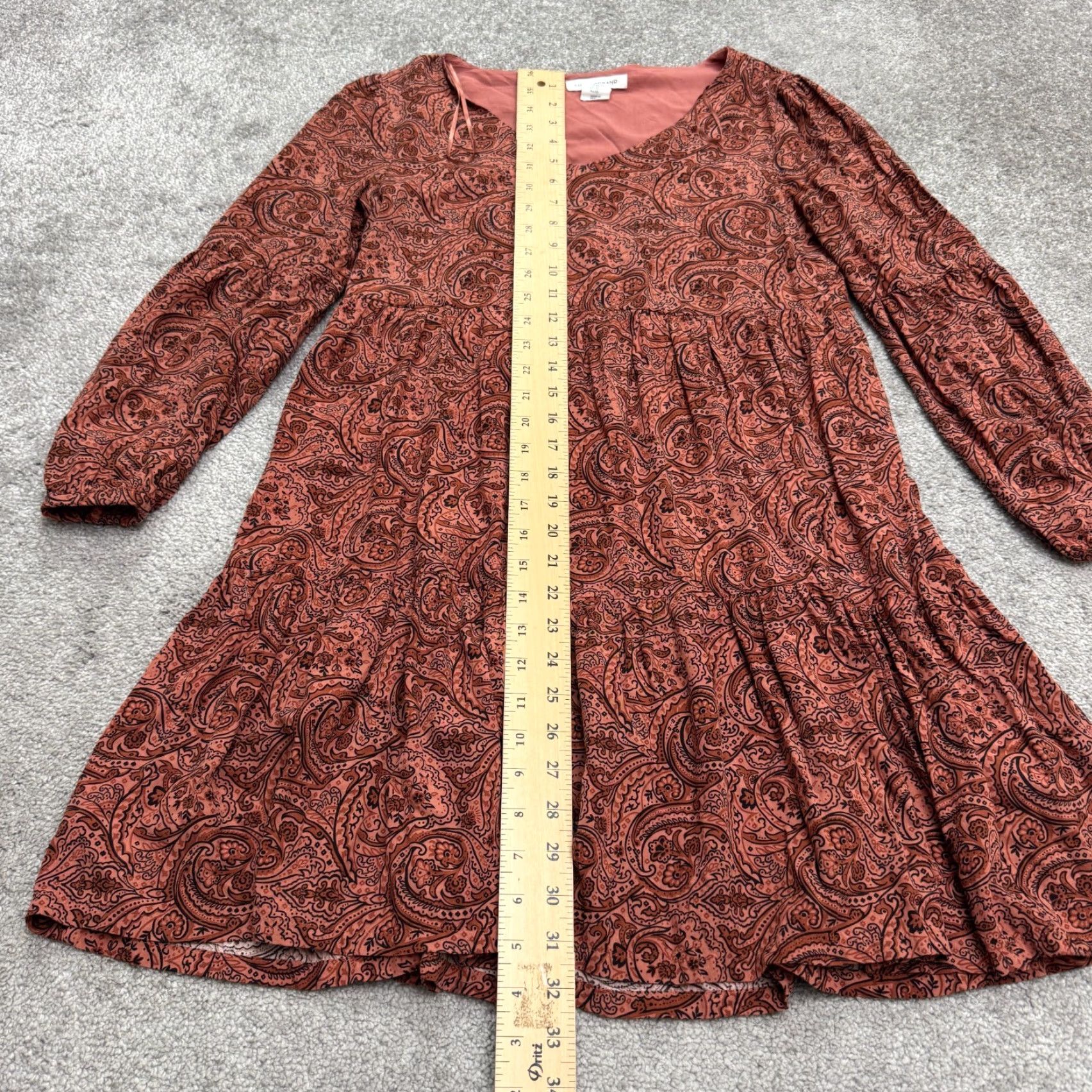 Lucky Brand VINTAGE Lucky Brand Paisley Boho Short Sleeve Mini Dress Womens XS Red Rayon Casual Summer Size XS / US 0-2 / IT 36-38 - 6 Thumbnail