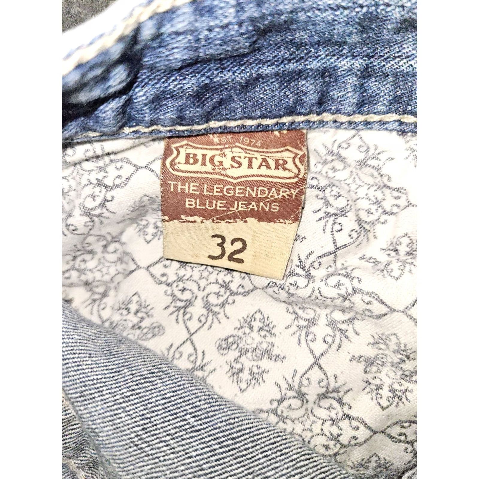 Vintage BIG STAR Sydney Boyfriend Jeans Women's 32 Mid Rise Blue Distressed Cowgirl Denim Size 24" / US 00 / IT 34 - 3 Thumbnail