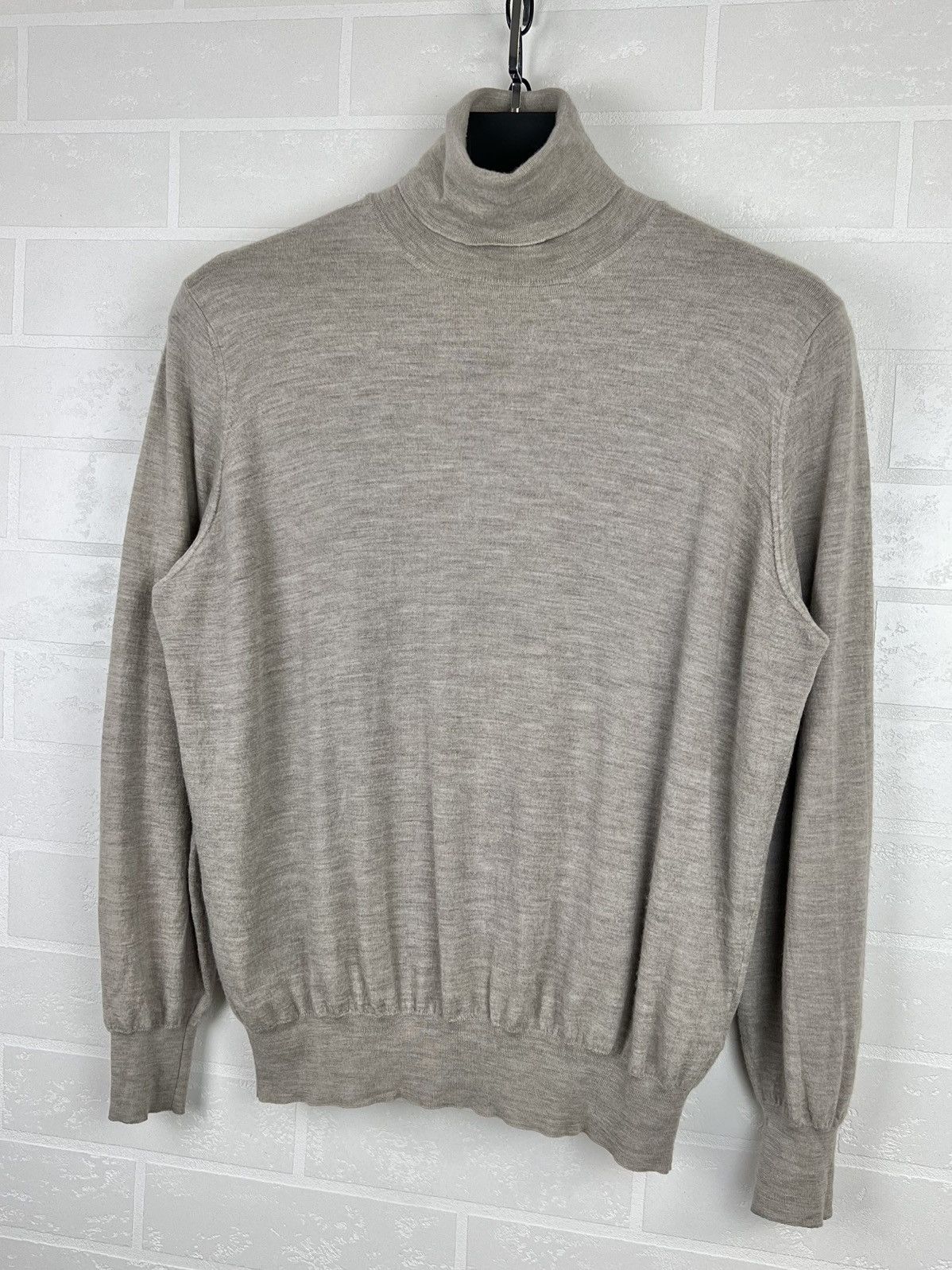 Brunello Cucinelli BRUNELLO CUCINELLI Sweater Turtleneck Cashmere/Wool Virgin Size US L / EU 52-54 / 3 - 3 Thumbnail