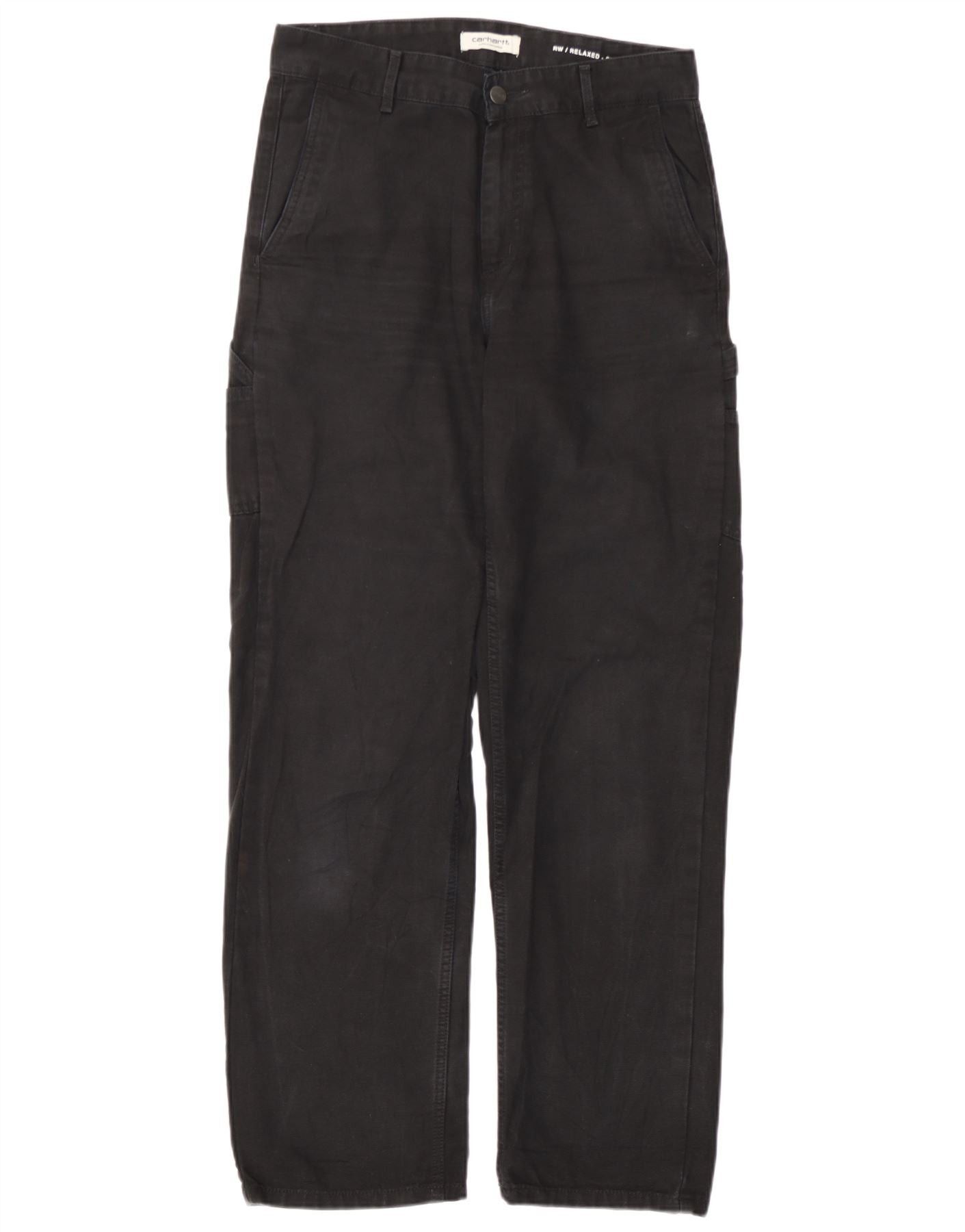Carhartt Womens Relaxed Straight Cargo Trousers W26 L29 Black Cotton Size 42" / US 20 - 1 Thumbnail