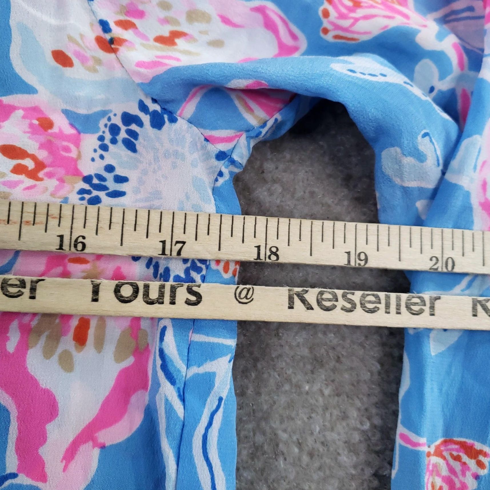 Lilly Pulitzer Lilly Pulitzer Shirt Womens XXS Blue Pink Floral 100% Silk Long Sleeve Top Size XXS / US 00 / IT 34 - 3 Thumbnail