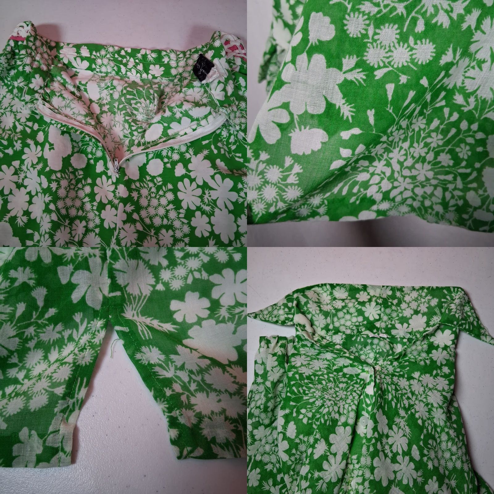Vintage VINTAGE Midge Grant Outfit Skirt Shirt 14 Green White Floral 2 Piece Set Vintage 60s Womens Casual Party/Cocktail Travel Wedding Size XL / US 12-14 / IT 48-50 - 10 Thumbnail