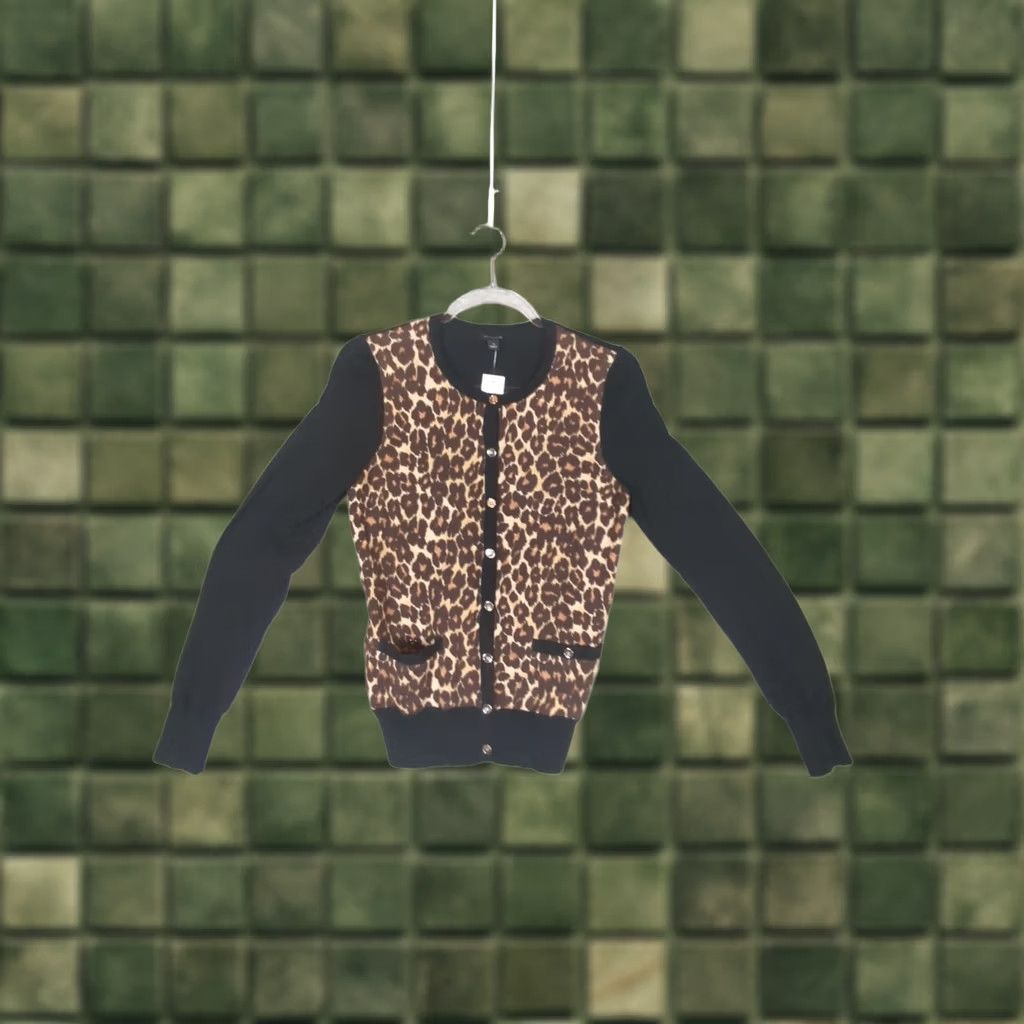 Ann Taylor Ann Taylor Sweater Cardigan Women S Leopard Print Button up Pockets New Multicolor Size S / US 4 / IT 40 - 1 Thumbnail