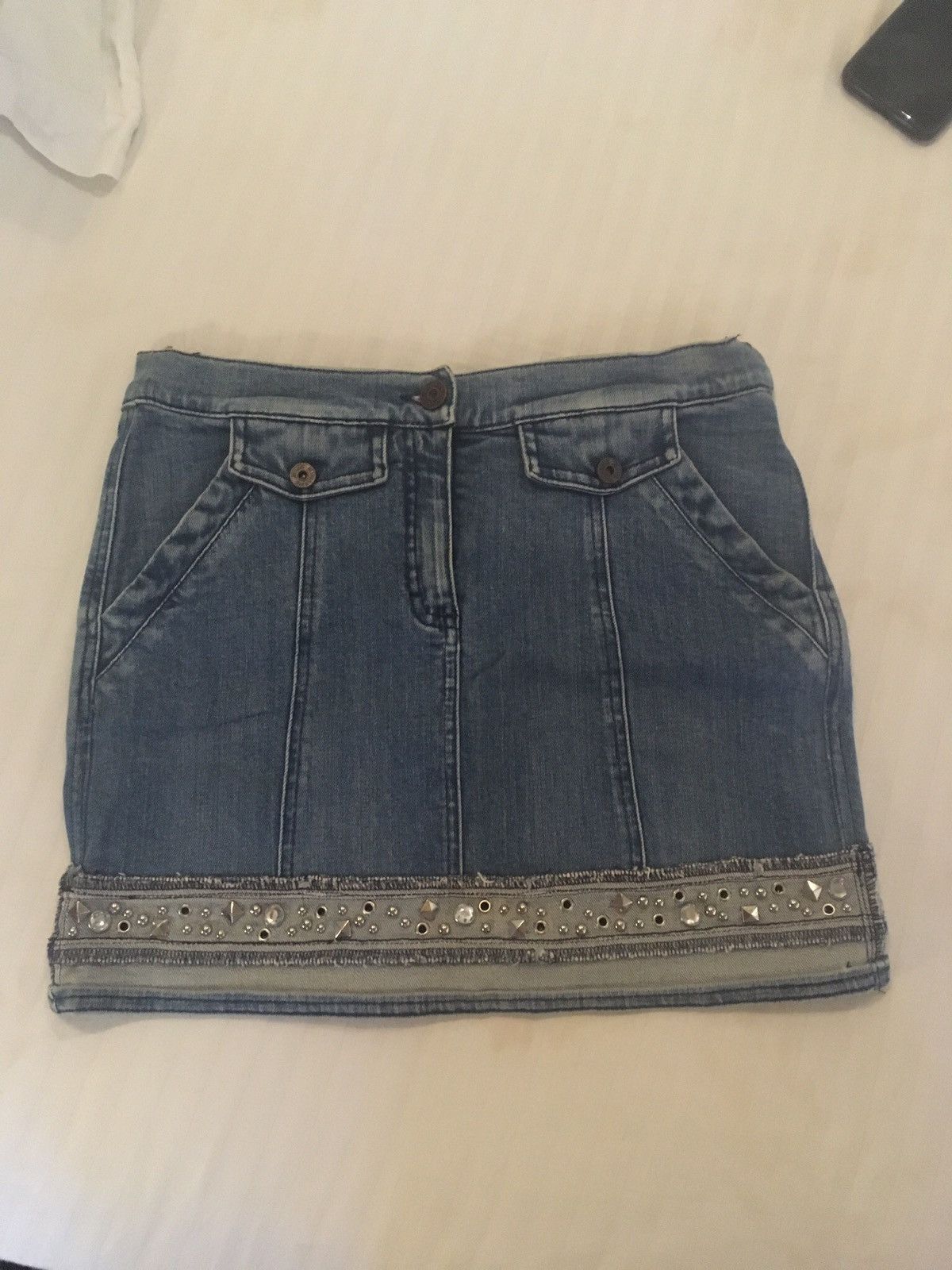 Blumarine × Vintage Cute jeweled blumarine miniskirt Size 27" / US 4 / IT 40 - 2 Thumbnail