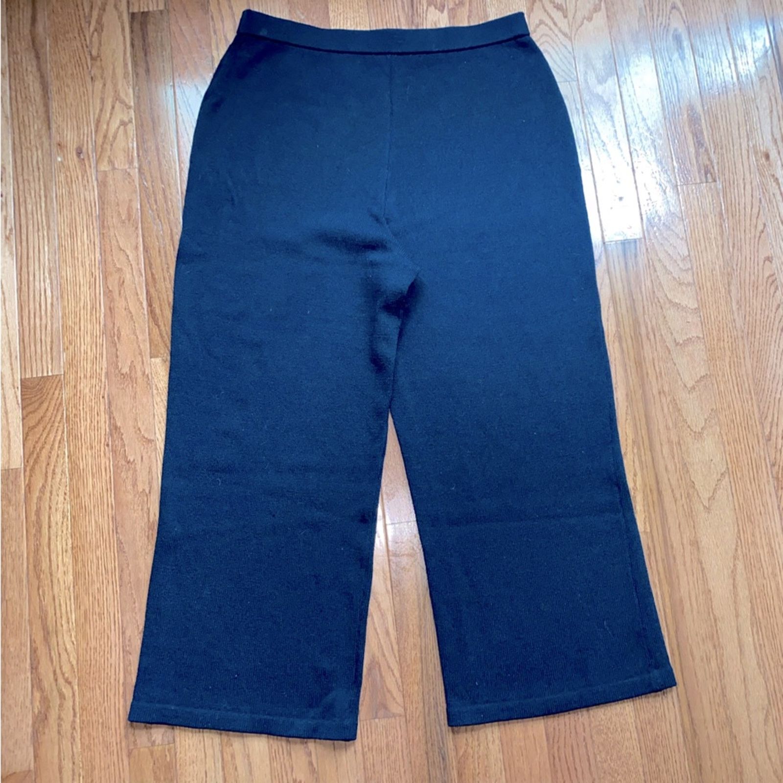 St. John St John Collection Womens Blk Santana Wide Leg Knit Pant 14 Size 36" / US 14 / IT 50 - 8 Thumbnail