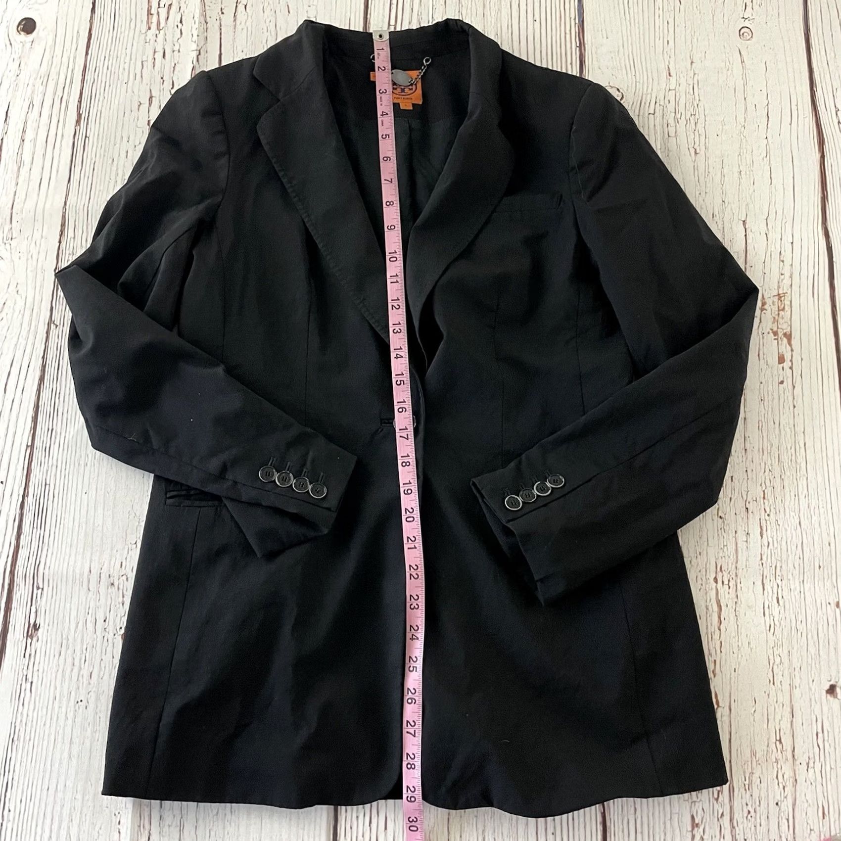 Tory Burch Tory Burch Blazer Jacket Women's 8 Solid Black - Blazer, Tory Burch, Black, 8, Women, Solid, Button, Jacket Size M / US 6-8 / IT 42-44 - 3 Thumbnail