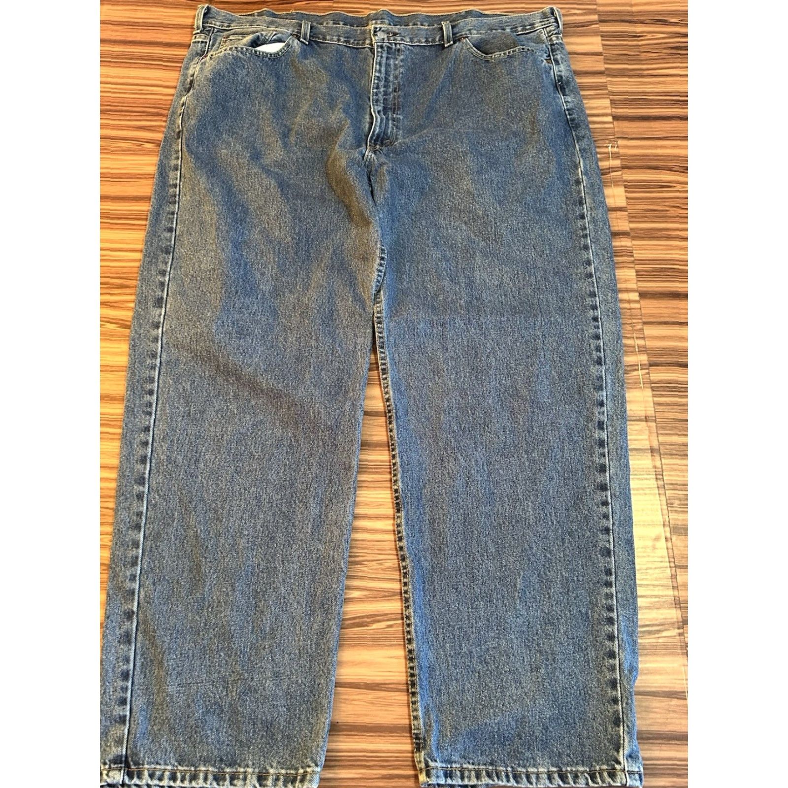 Levi's VINTAGE Levis 550 Levi's 550 Relaxed Fit Straight Denim Blue Jeans 46x32 Mens Regular 5-Pocket Design Zipper Button Cotton Denim Blue Size US 30 / EU 46 - 2 Thumbnail