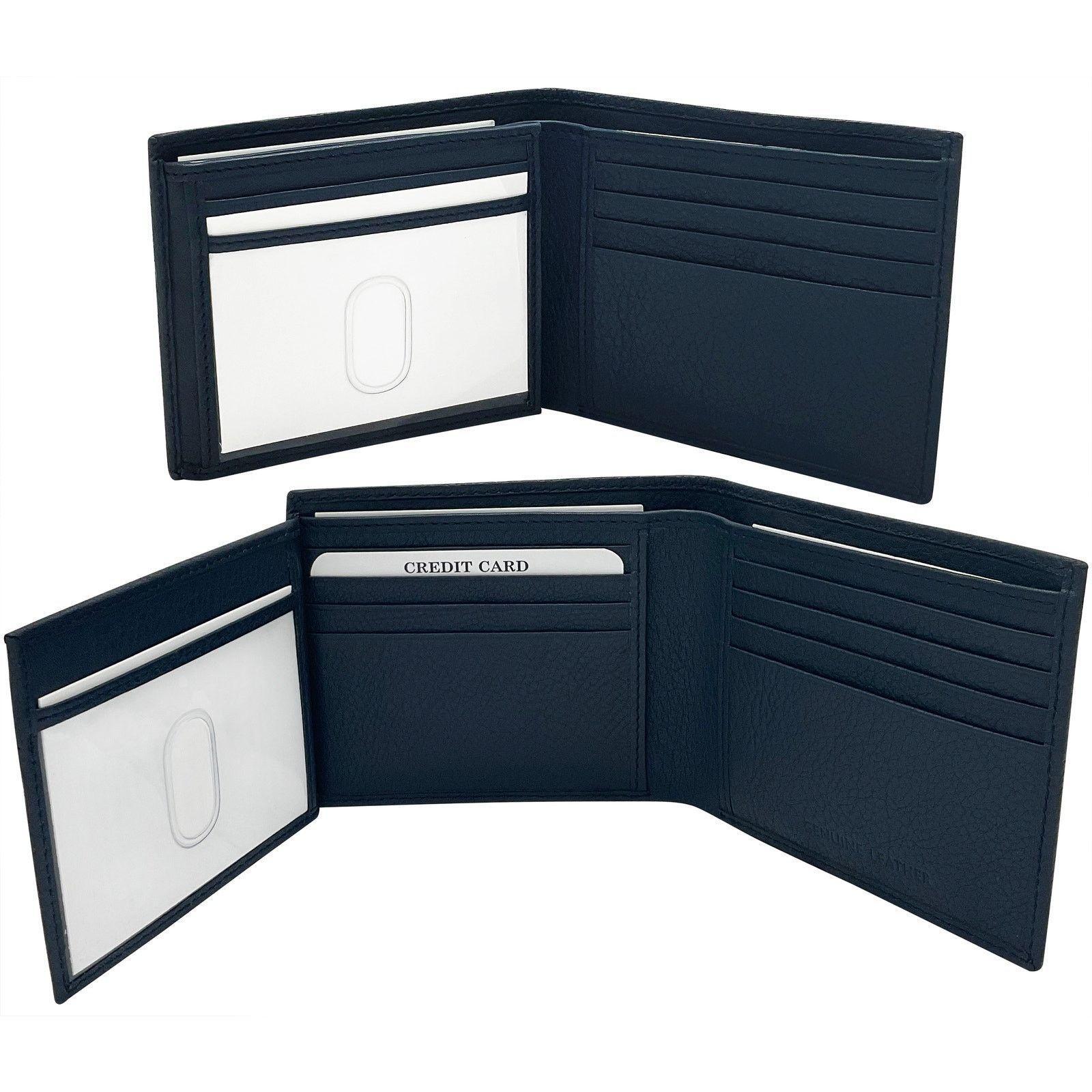 Handmade Men's minimalist Dark Blue leather wallet | Slim wallet Size ONE SIZE - 2 Thumbnail