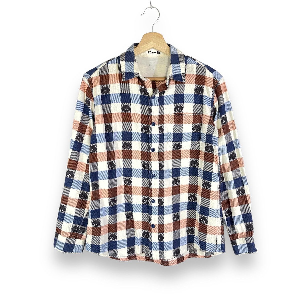 Issey Miyake × Ne-Net Ne-net Cat Head Multilogo Checkered Flannel Shirt Size XS / US 0-2 / IT 36-38 - 1 Thumbnail