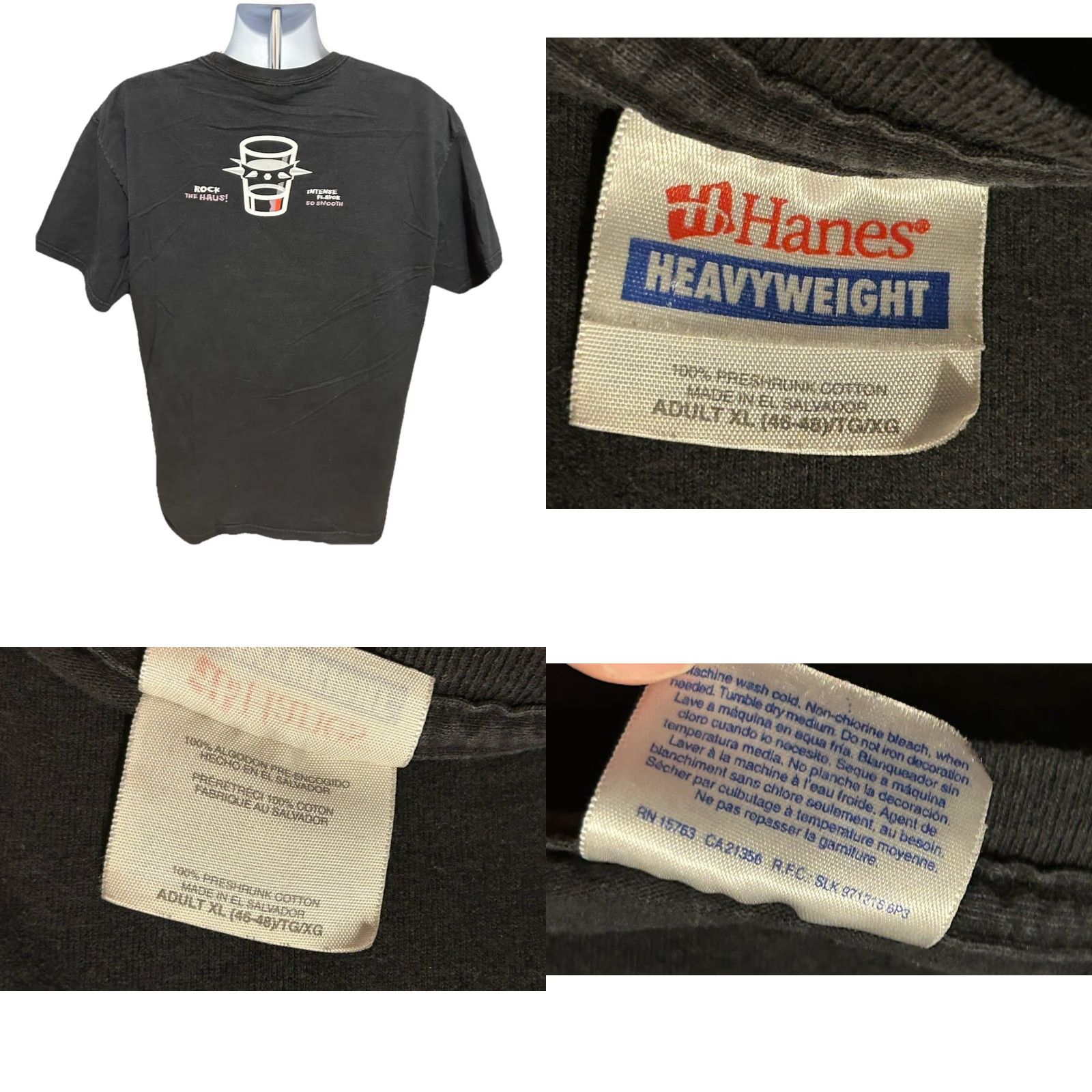 Hanes VINTAGE Hanes Black Haus Rock The Haus Shirt Men XL Black Short Sleeve Crew Liquor Schnapps Size US XL / EU 56 / 4 - 8 Thumbnail
