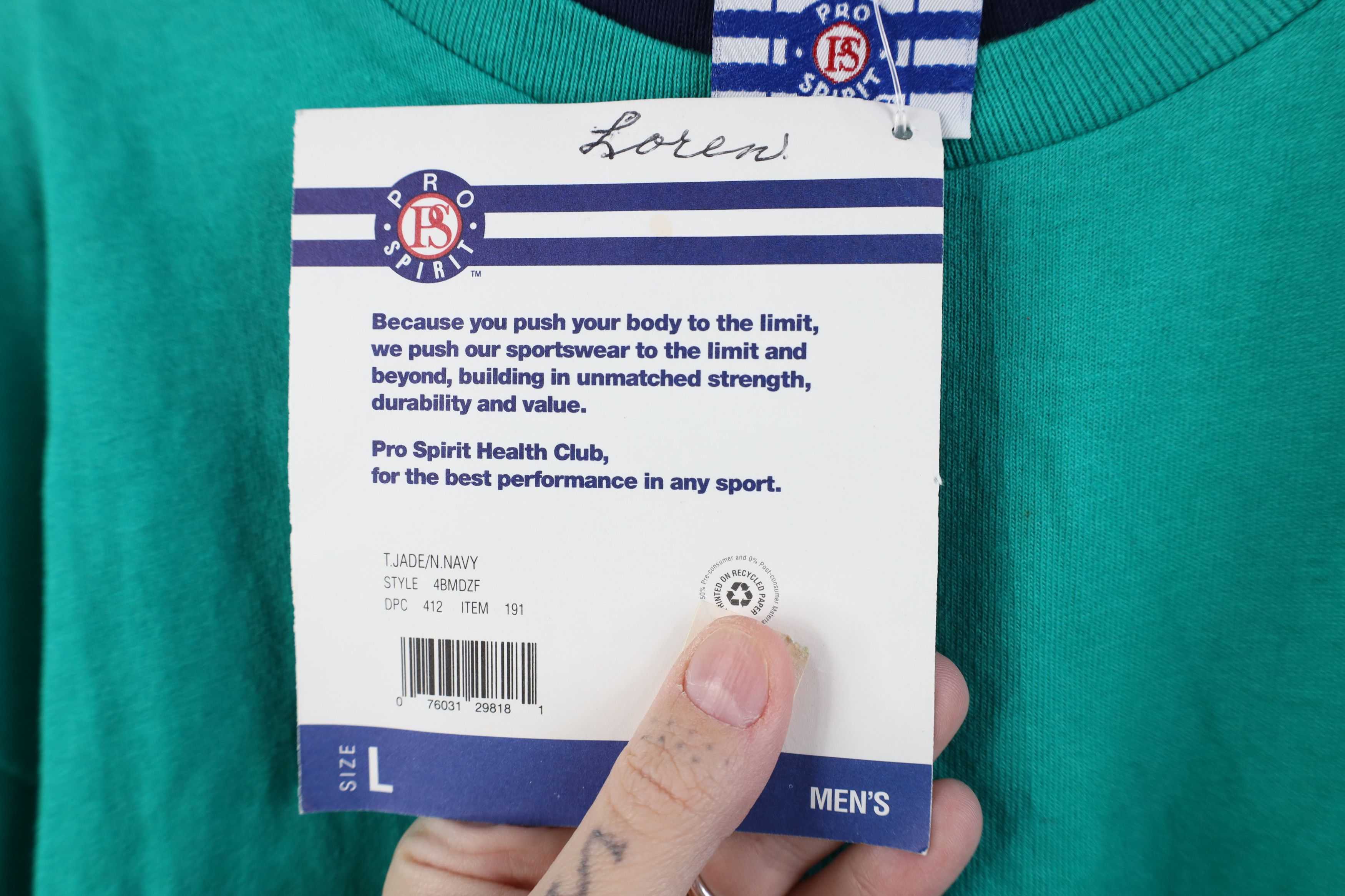 Vintage Deadstock Vintage 90s Streetwear Layered T-Shirt Teal USA Size US L / EU 52-54 / 3 - 7 Thumbnail