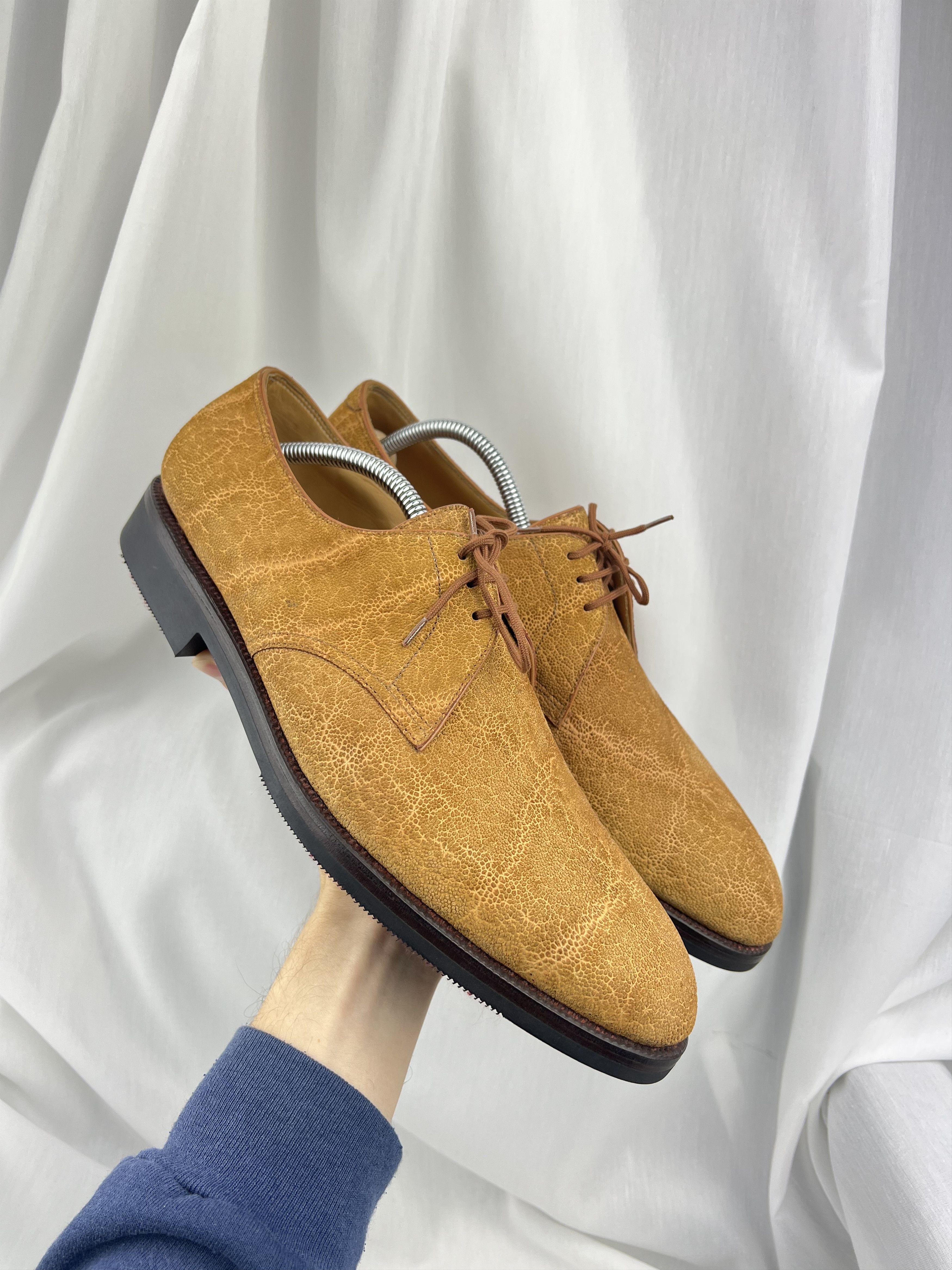 John Lobb Amazing Textured Exotic Leather Derby Dress Shoes Size US 12 / EU 45 - 1 Thumbnail